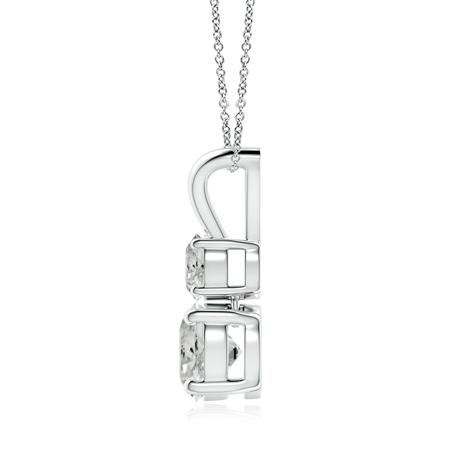 7mm KI3 Round Diamond Two Stone Pendant in 18K White Gold side 199