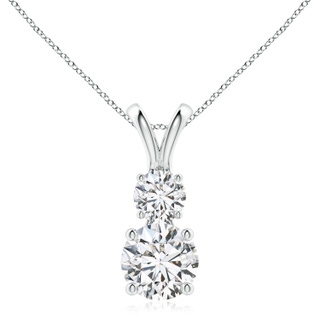 8mm HSI2 Round Diamond Two Stone Pendant in P950 Platinum