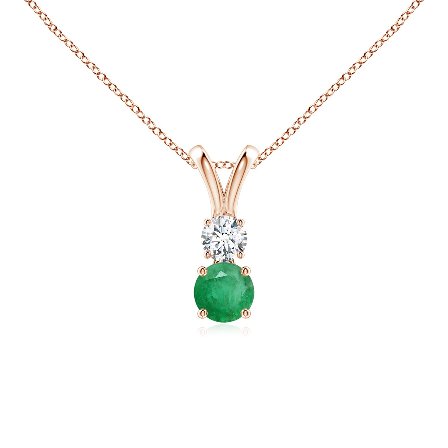 A - Emerald / 0.35 CT / 14 KT Rose Gold