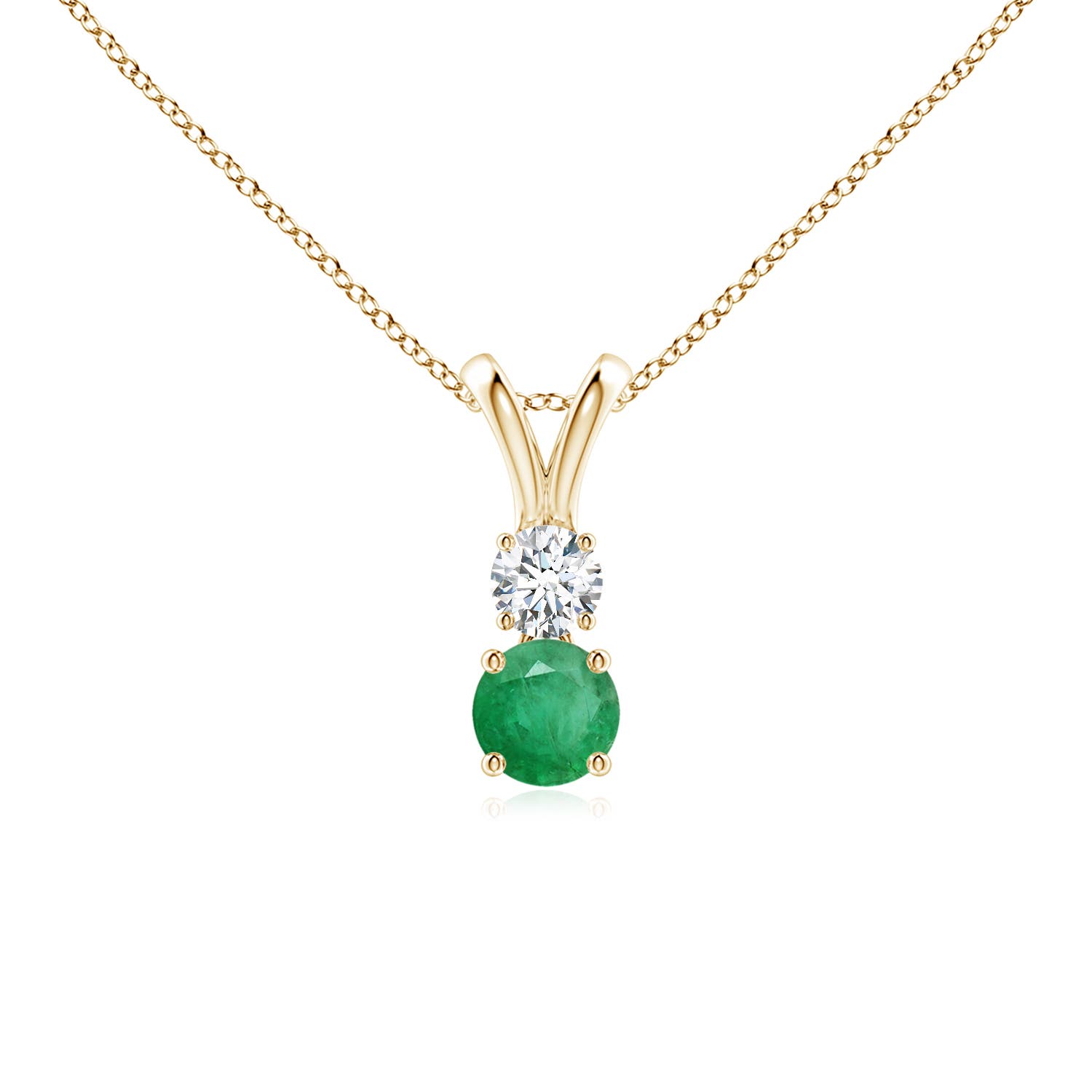 A - Emerald / 0.35 CT / 14 KT Yellow Gold