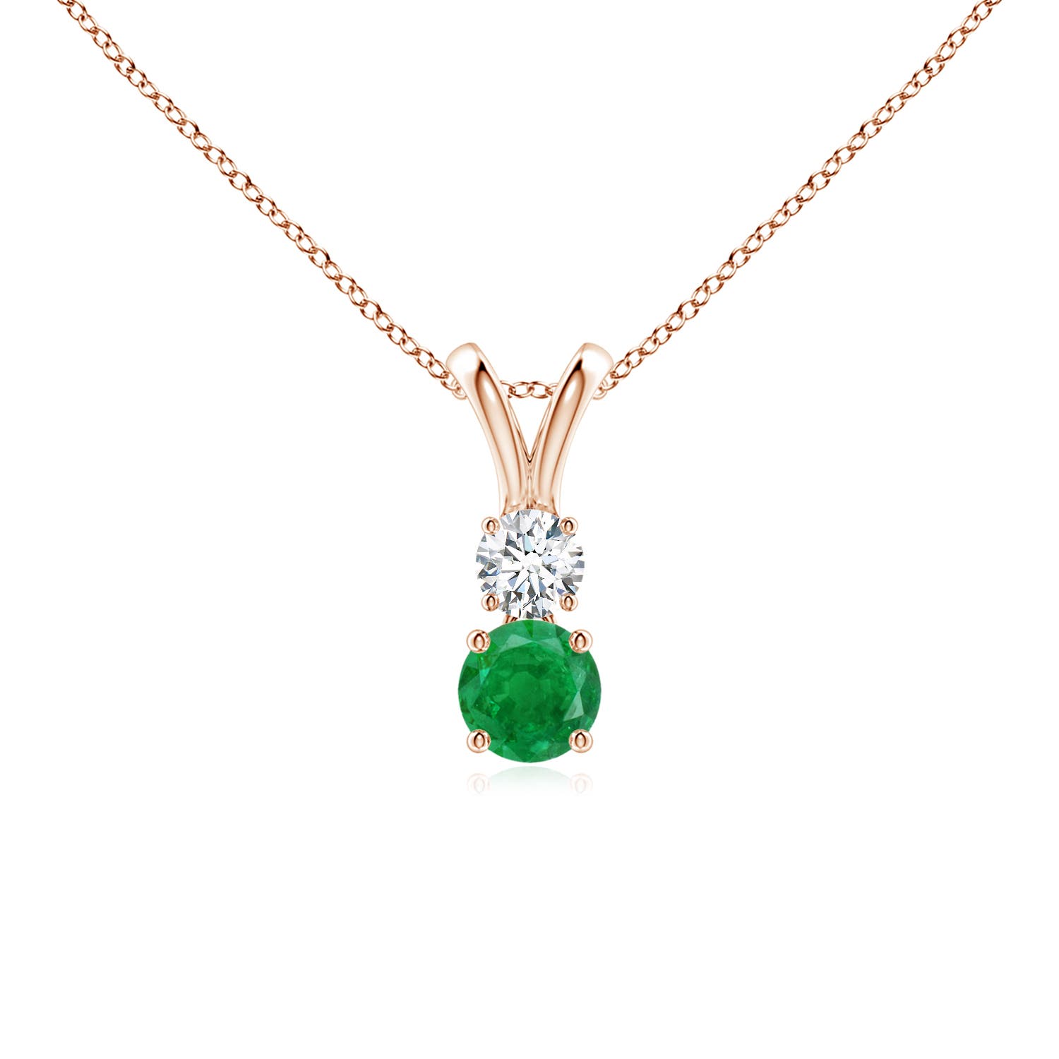 AA - Emerald / 0.35 CT / 14 KT Rose Gold