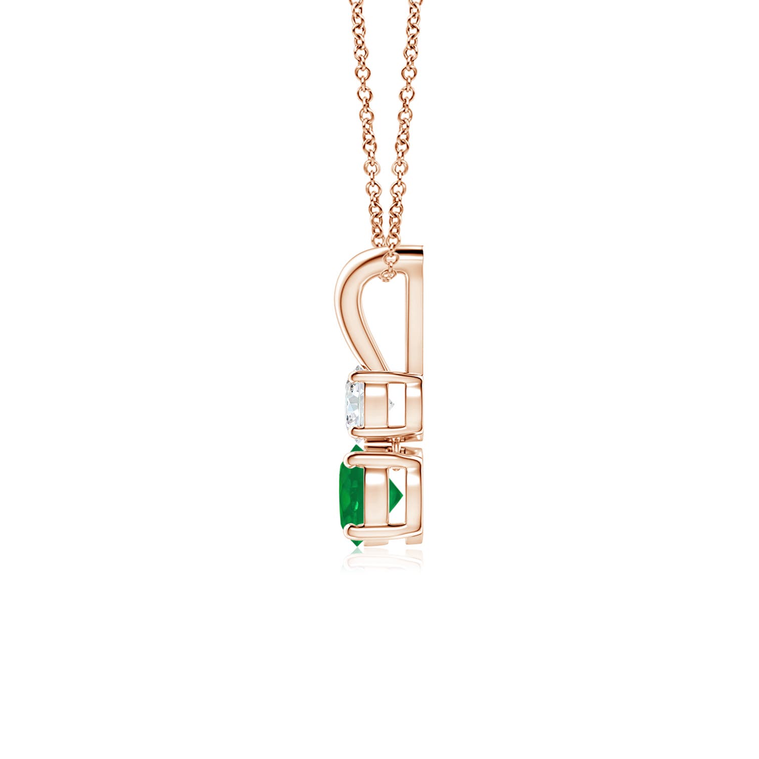 AA - Emerald / 0.35 CT / 14 KT Rose Gold