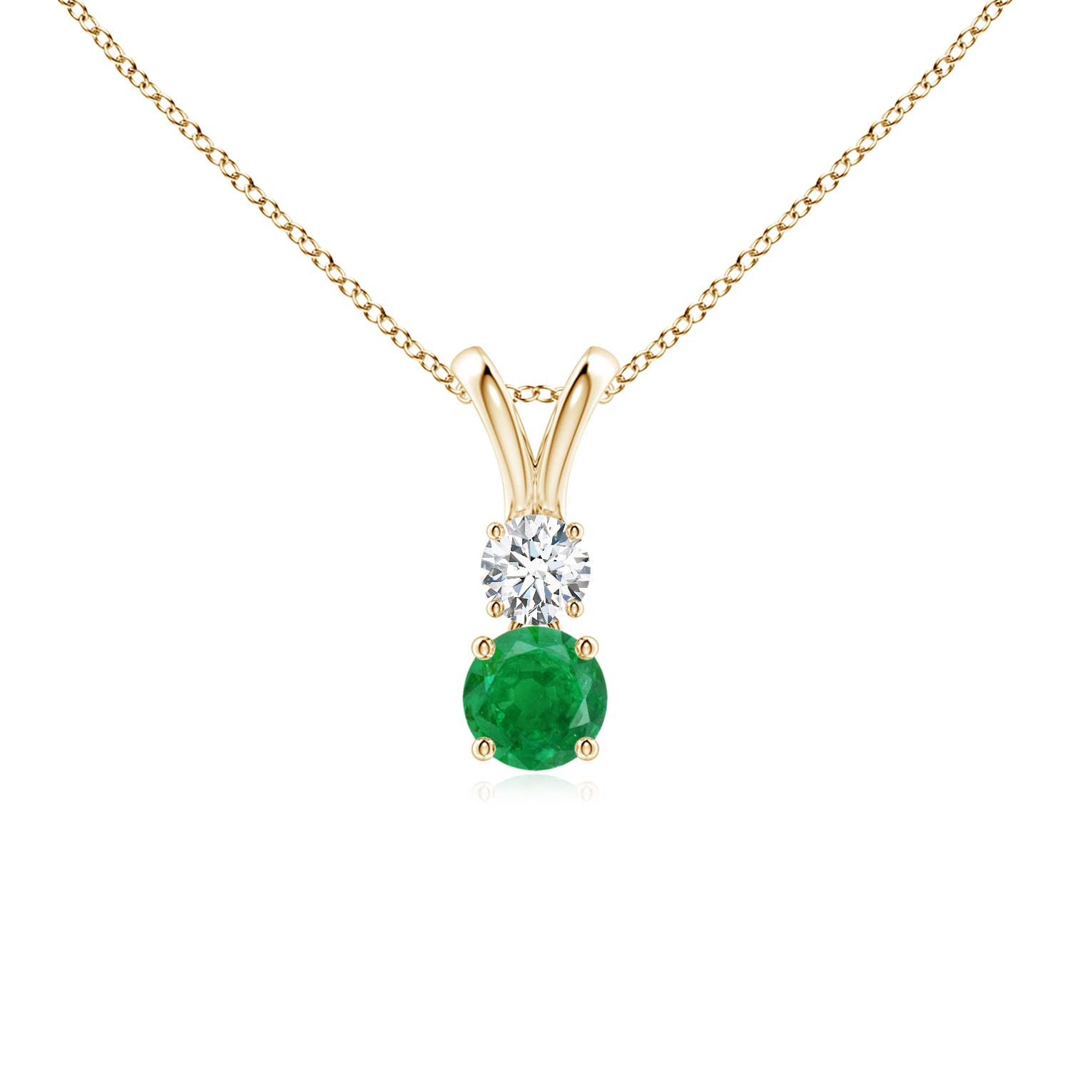 AA - Emerald / 0.35 CT / 14 KT Yellow Gold