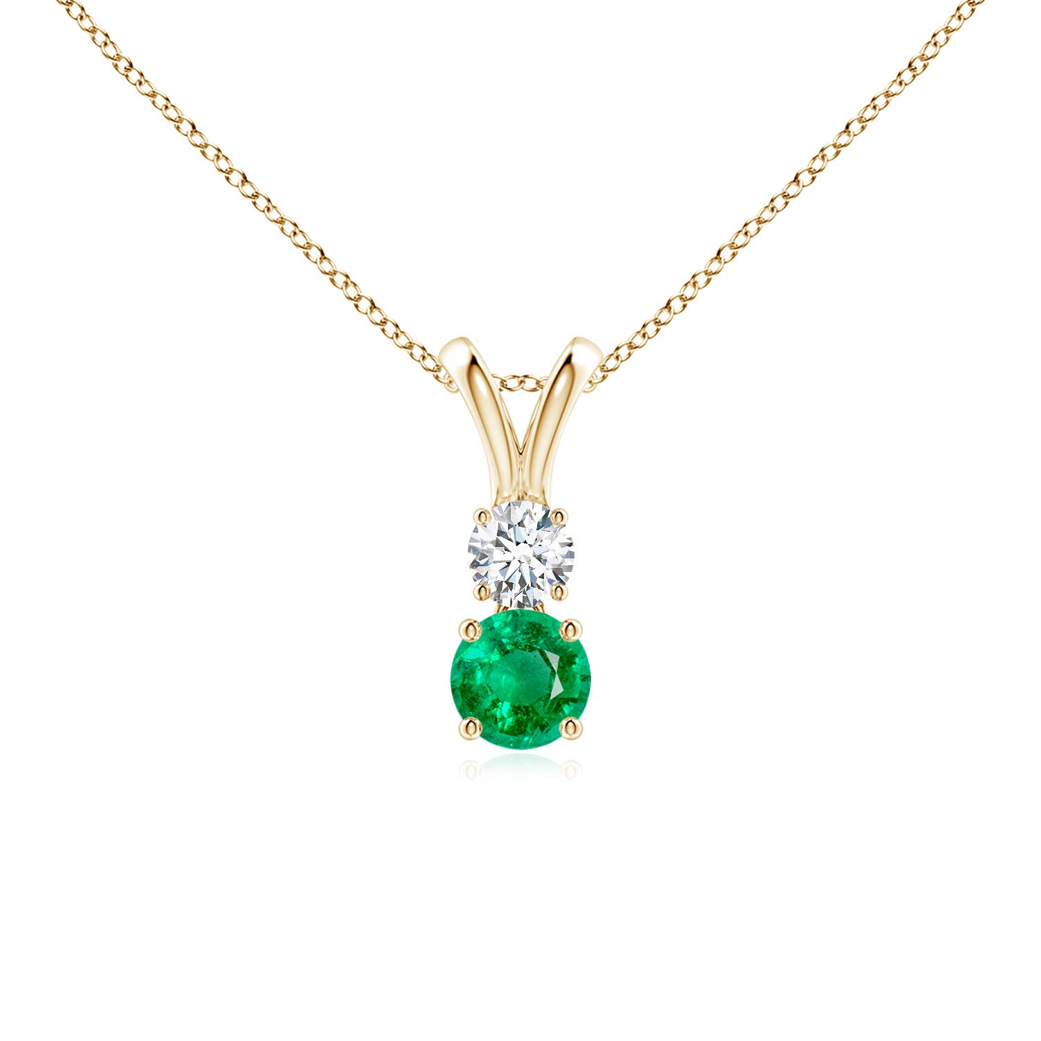 AAA - Emerald / 0.35 CT / 14 KT Yellow Gold