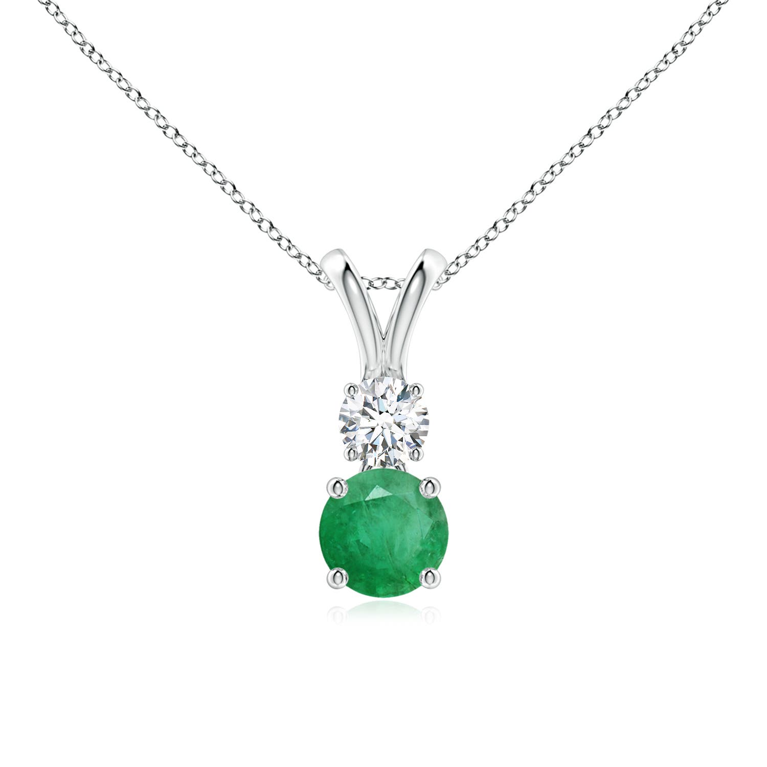 platinum necklace with emerald stone