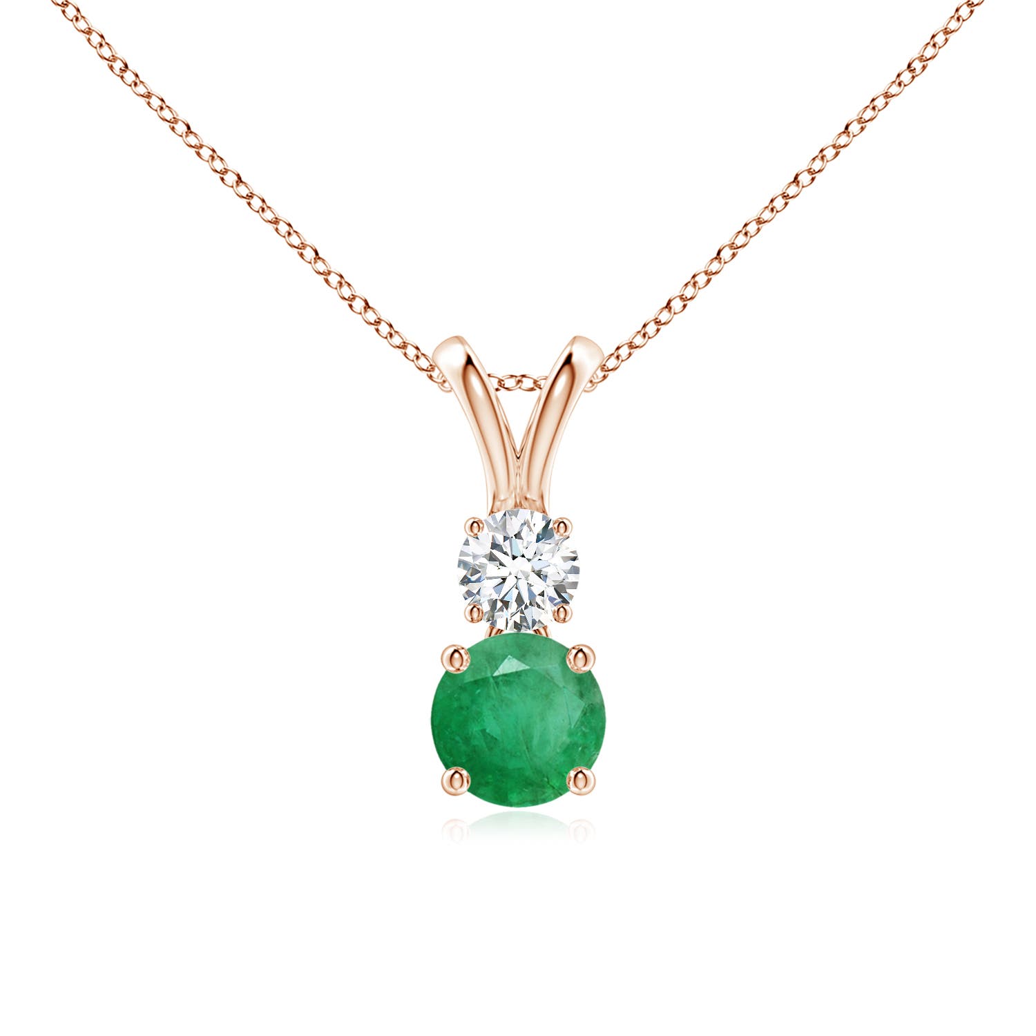 A - Emerald / 0.61 CT / 14 KT Rose Gold