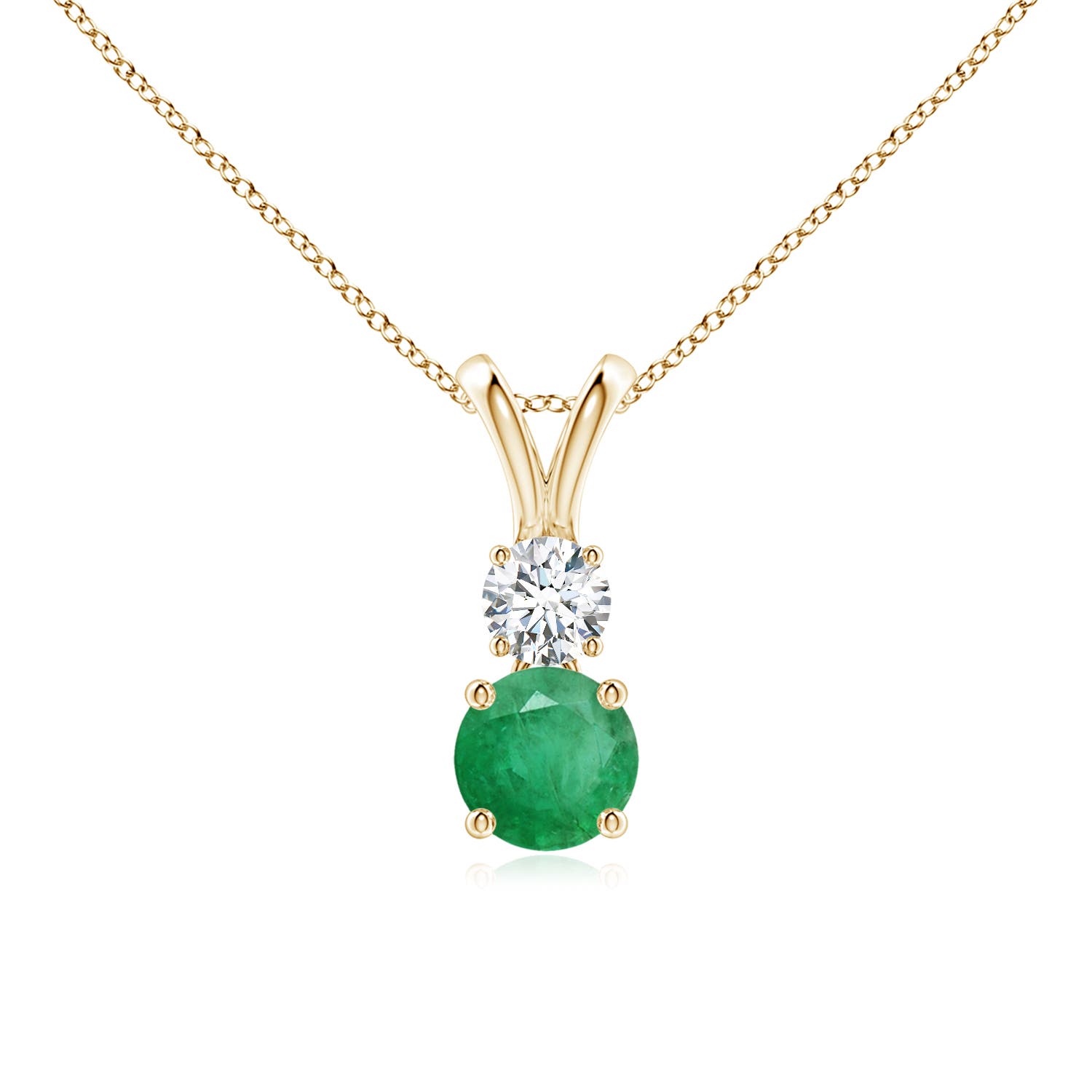 A - Emerald / 0.61 CT / 14 KT Yellow Gold