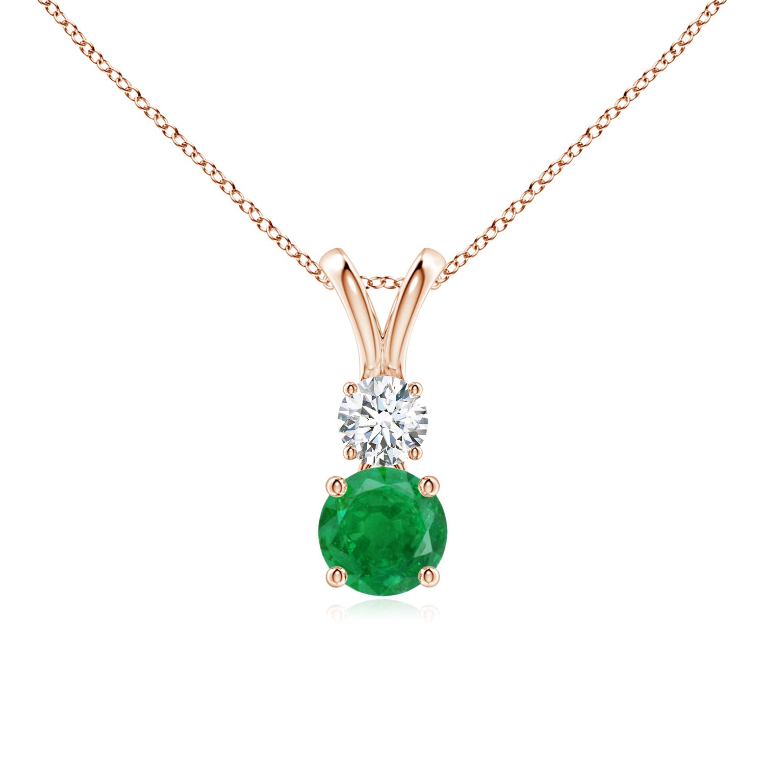 AA - Emerald / 0.61 CT / 14 KT Rose Gold