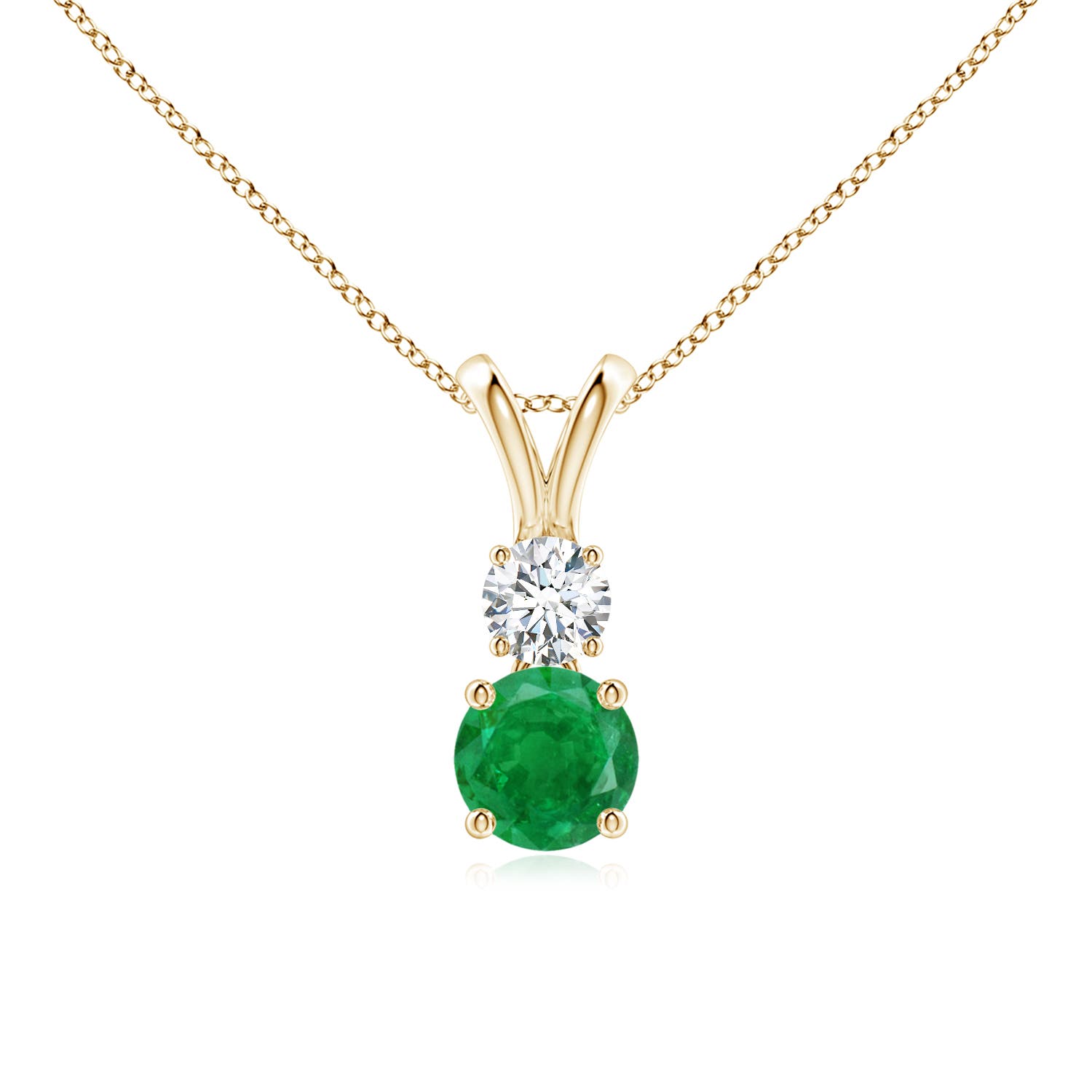 AA - Emerald / 0.61 CT / 14 KT Yellow Gold