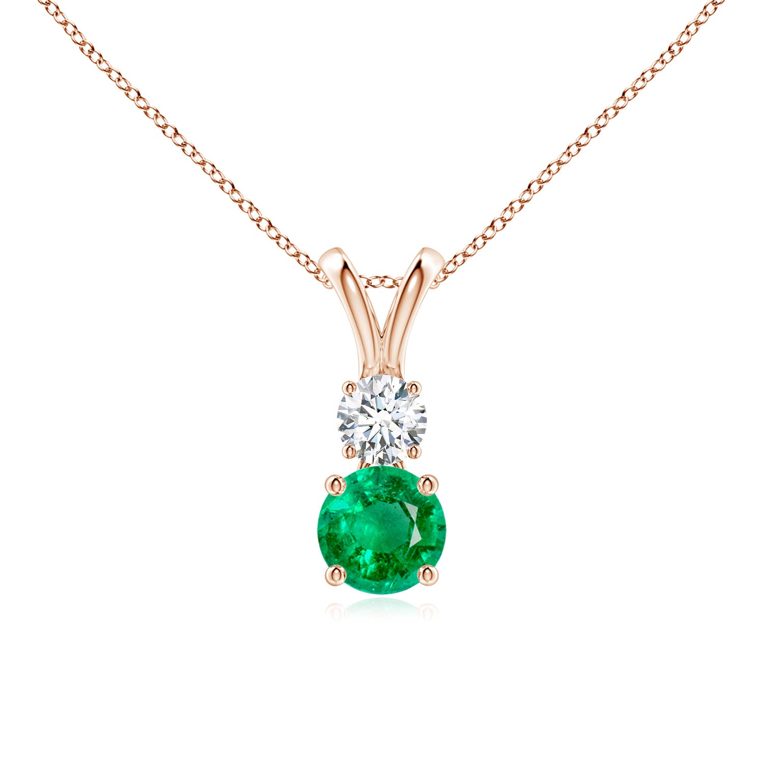 AAA - Emerald / 0.61 CT / 14 KT Rose Gold