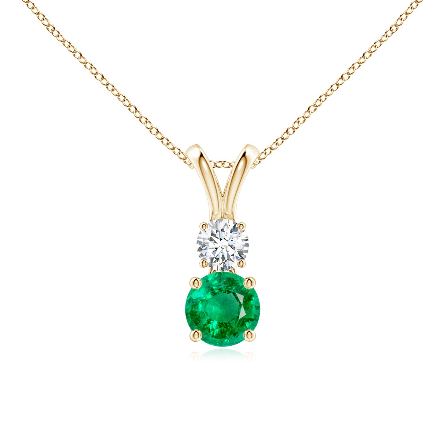 AAA - Emerald / 0.61 CT / 14 KT Yellow Gold