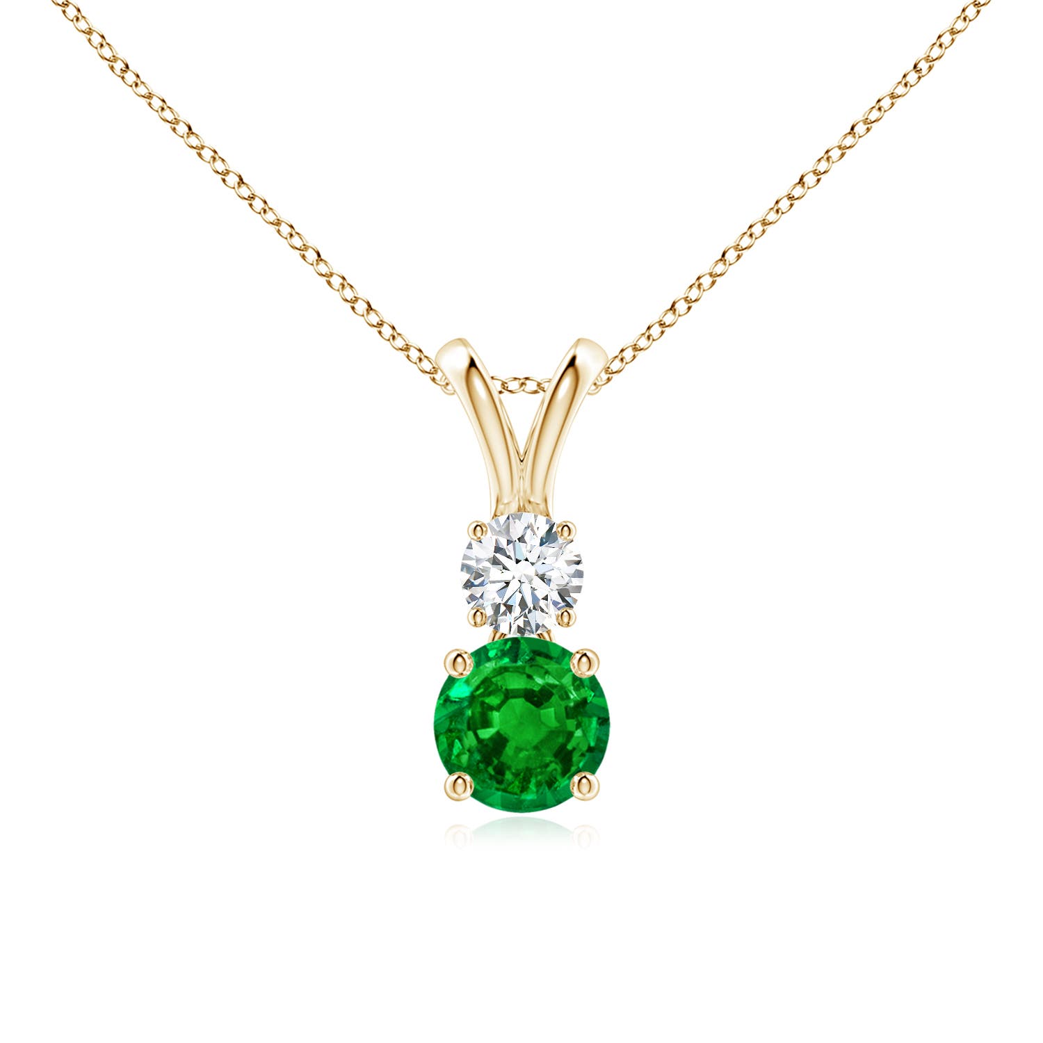 AAAA - Emerald / 0.61 CT / 14 KT Yellow Gold