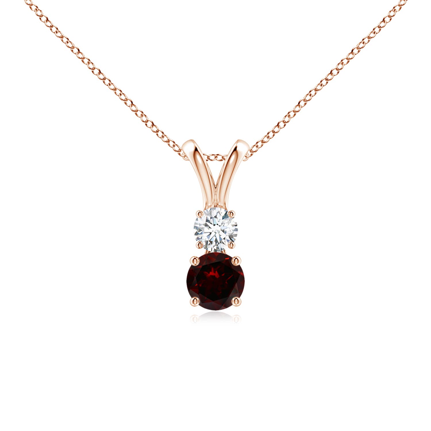 A - Garnet / 0.44 CT / 14 KT Rose Gold