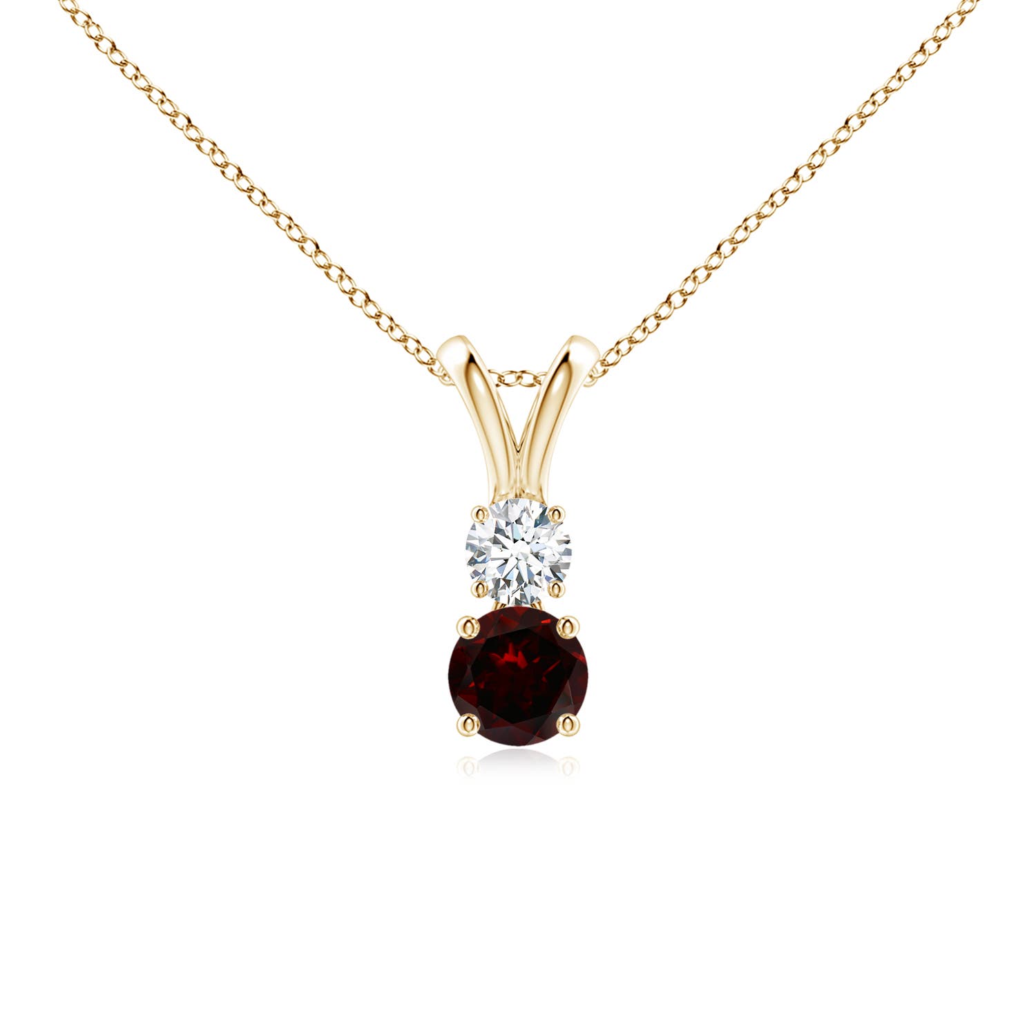 A - Garnet / 0.44 CT / 14 KT Yellow Gold