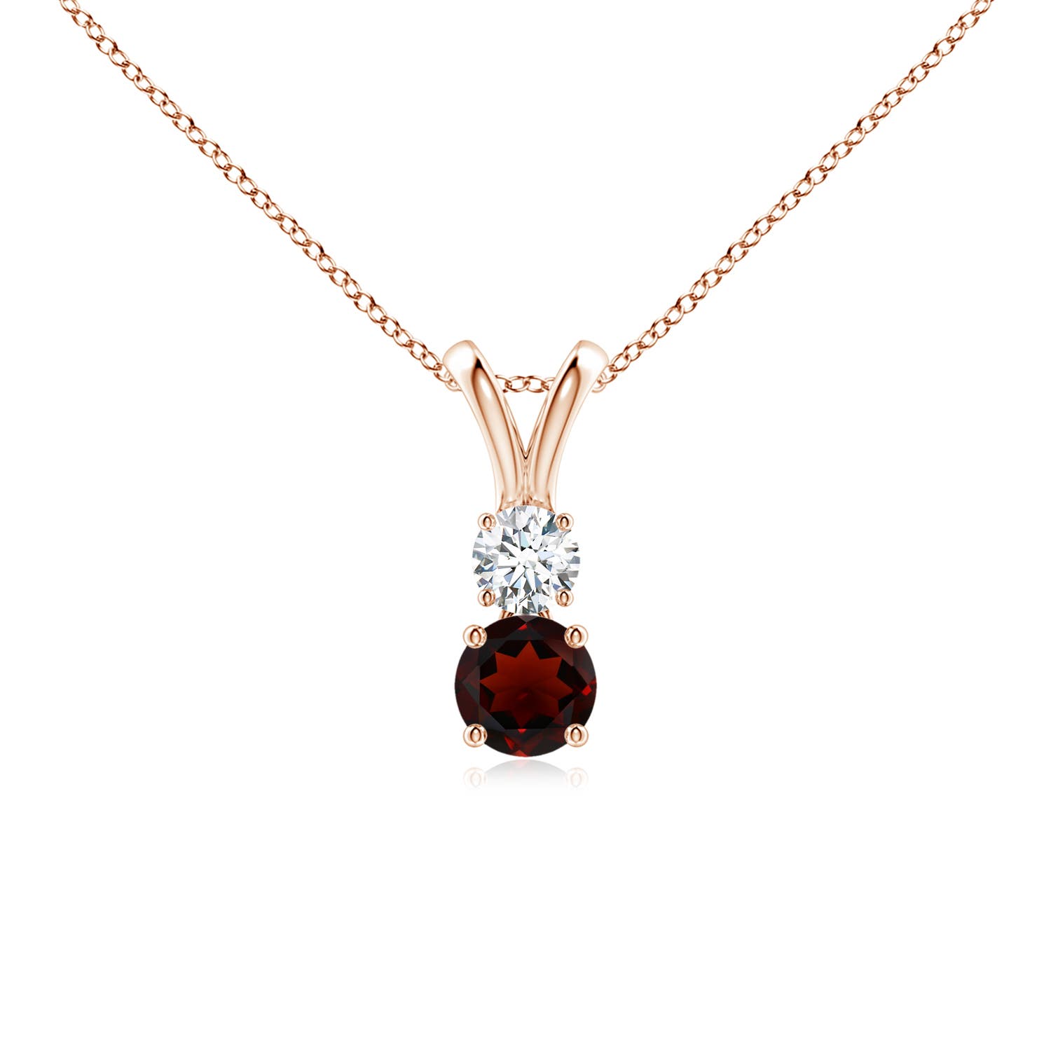 AA - Garnet / 0.44 CT / 14 KT Rose Gold