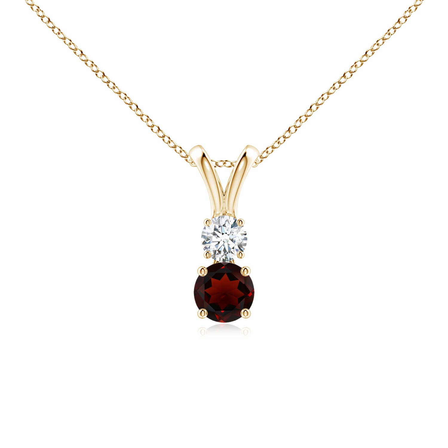 AA - Garnet / 0.44 CT / 14 KT Yellow Gold