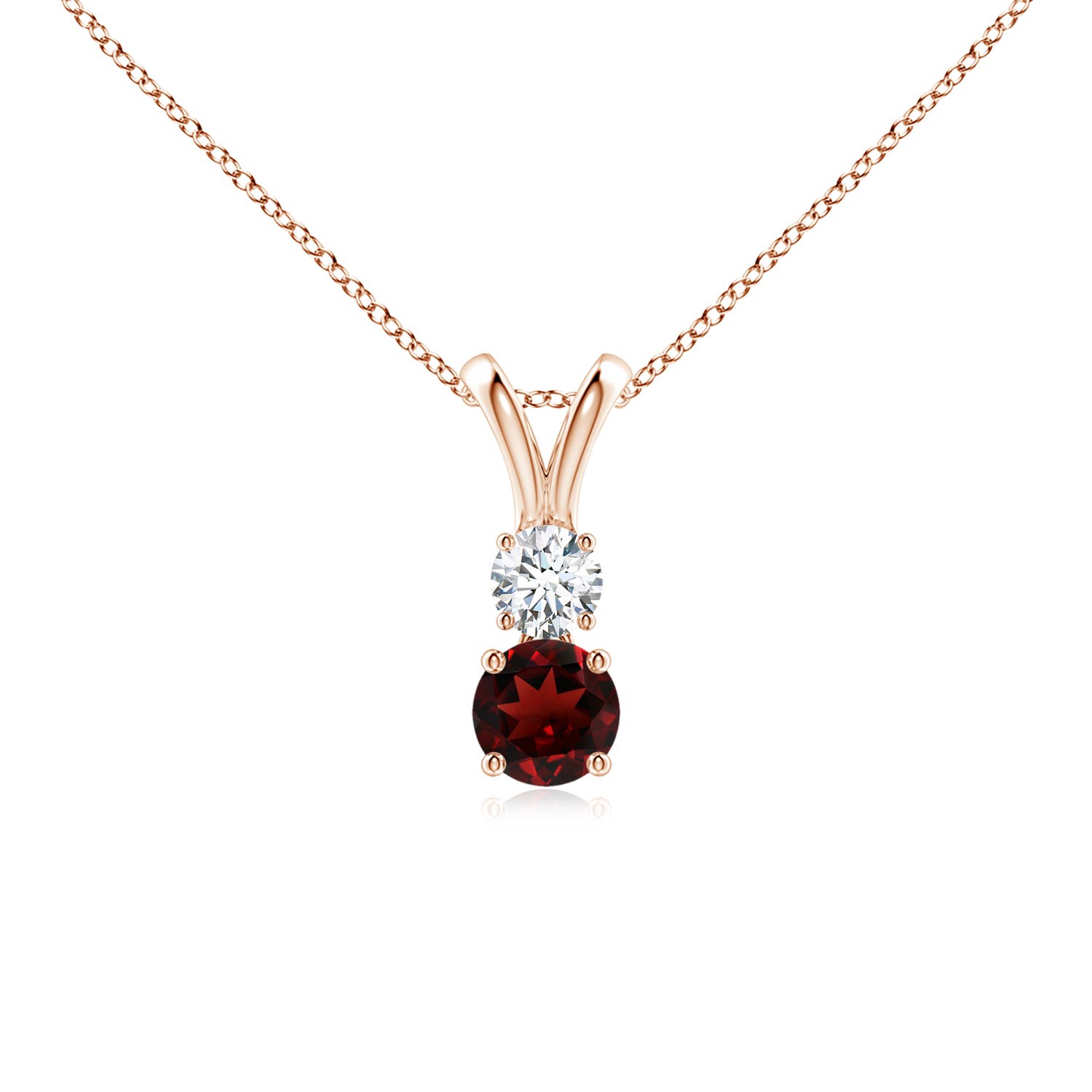 AAA - Garnet / 0.44 CT / 14 KT Rose Gold