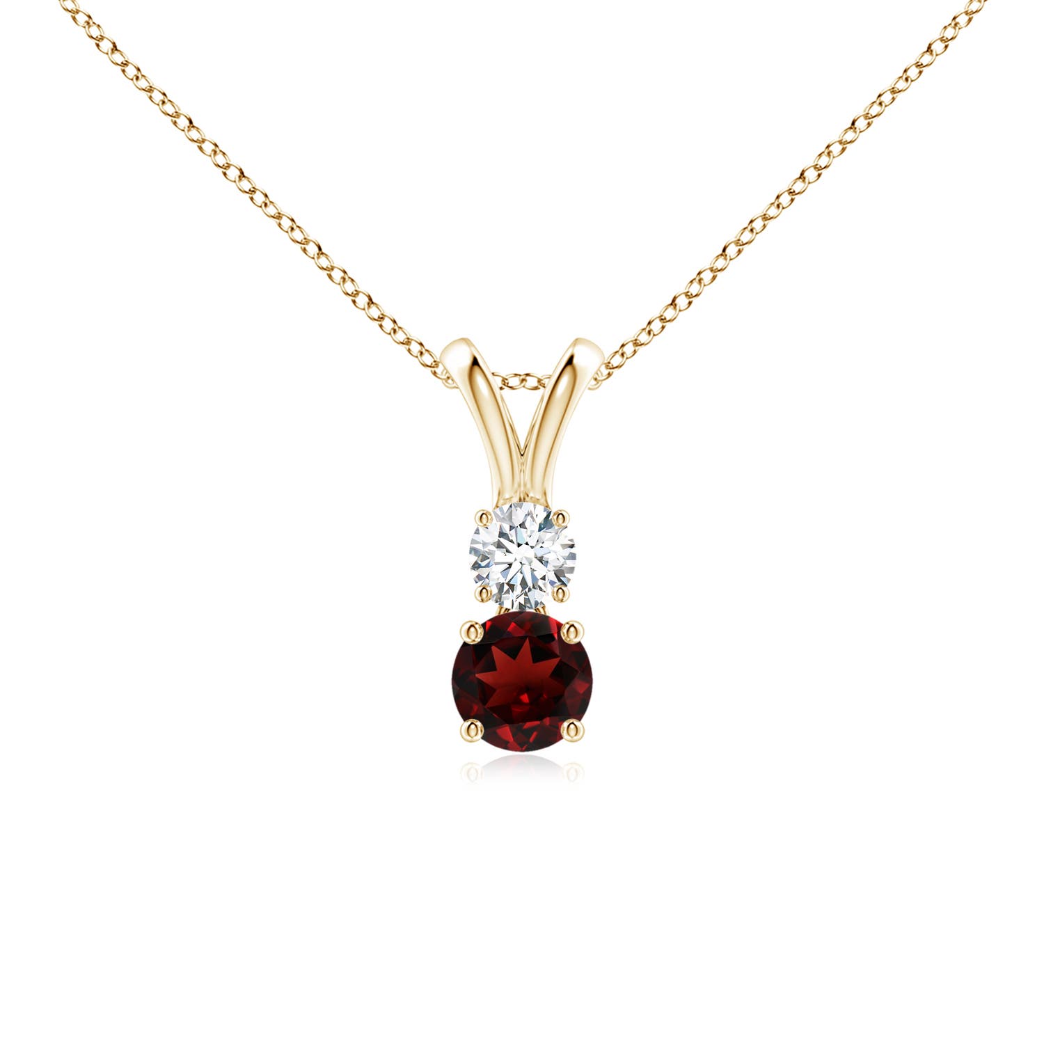 AAA - Garnet / 0.44 CT / 14 KT Yellow Gold