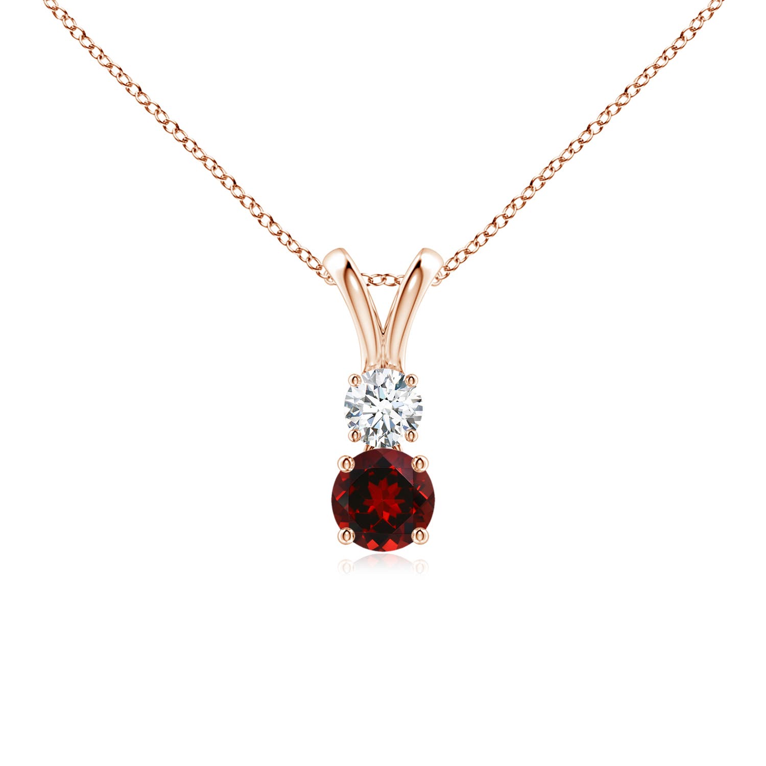 AAAA - Garnet / 0.44 CT / 14 KT Rose Gold