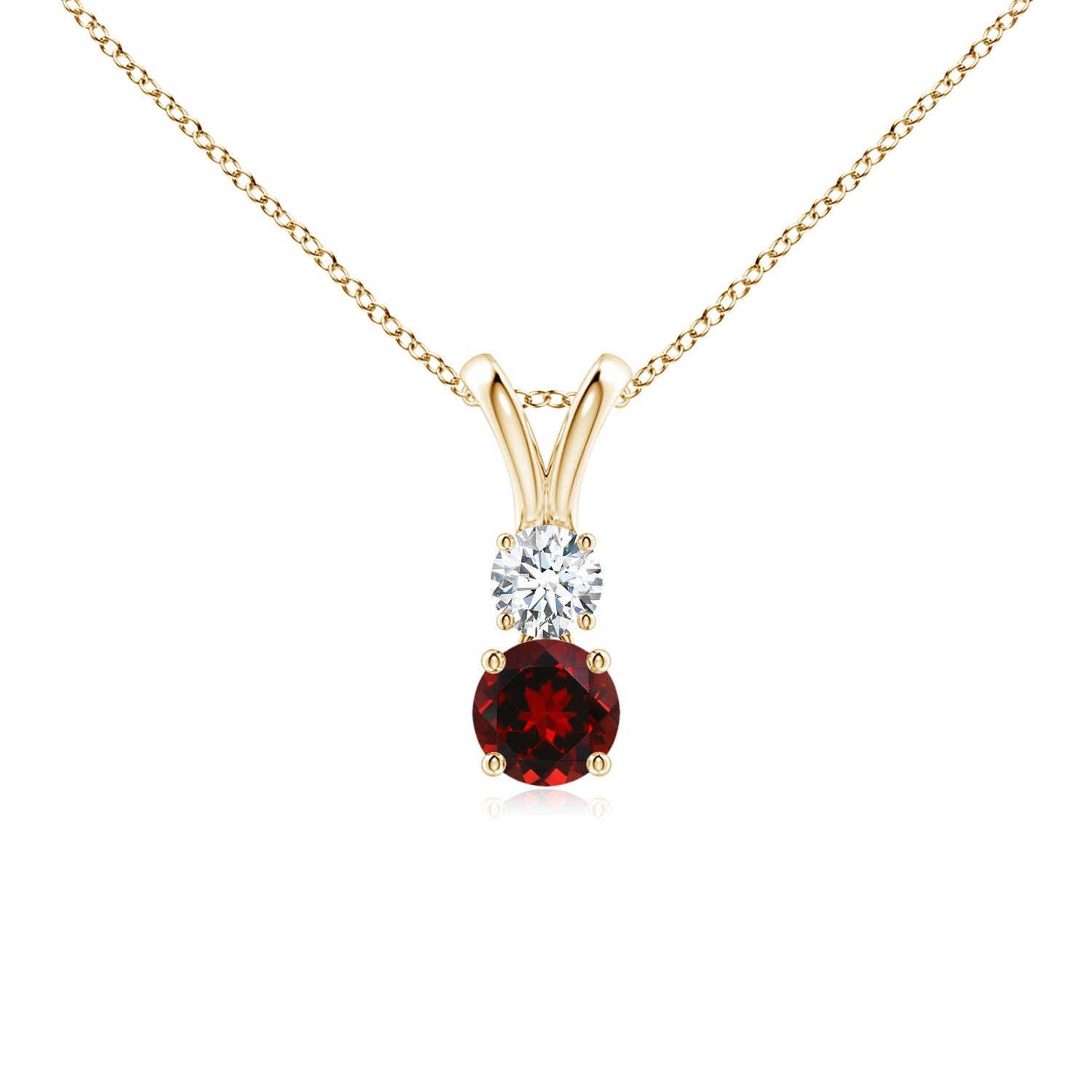 AAAA - Garnet / 0.44 CT / 14 KT Yellow Gold