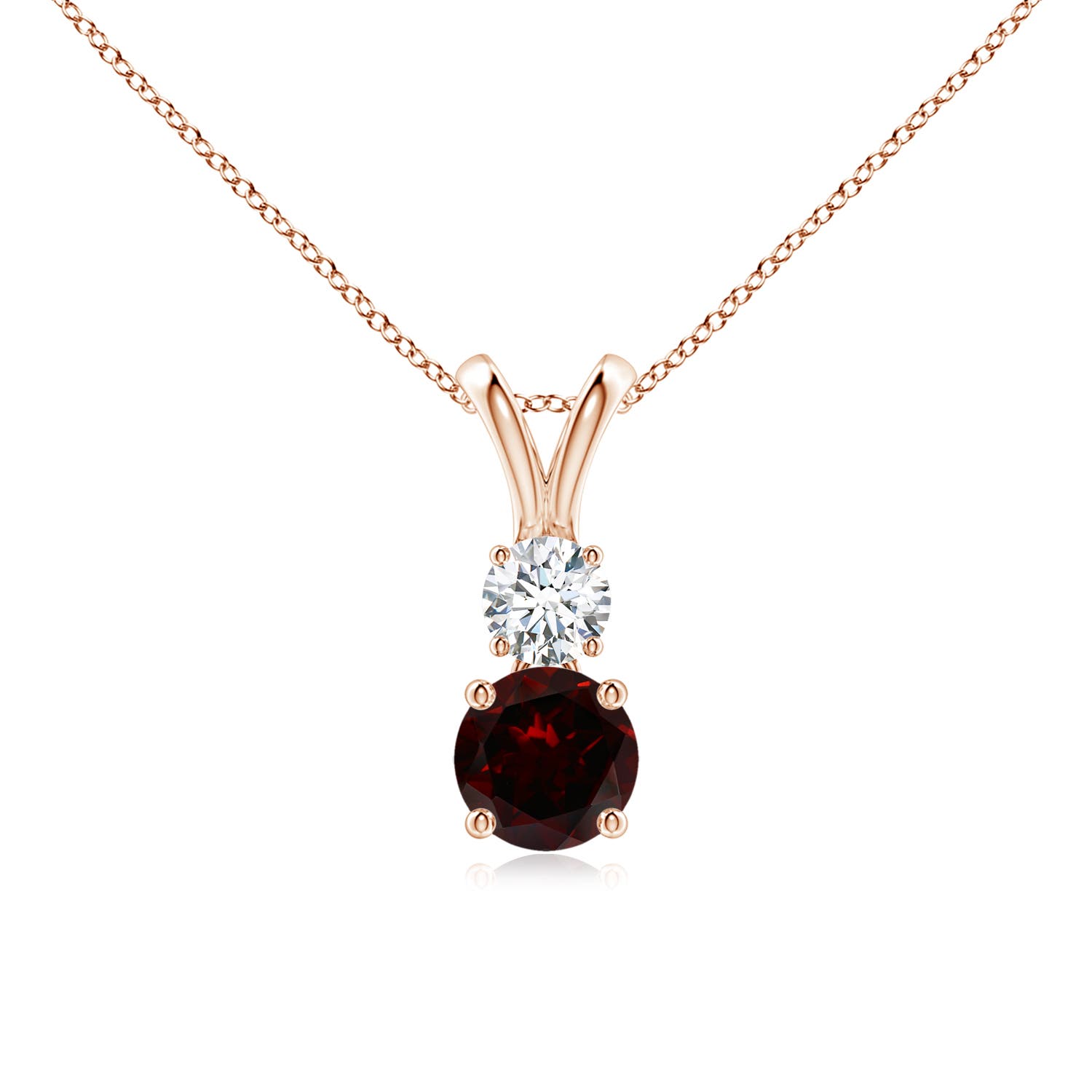 A - Garnet / 0.76 CT / 14 KT Rose Gold