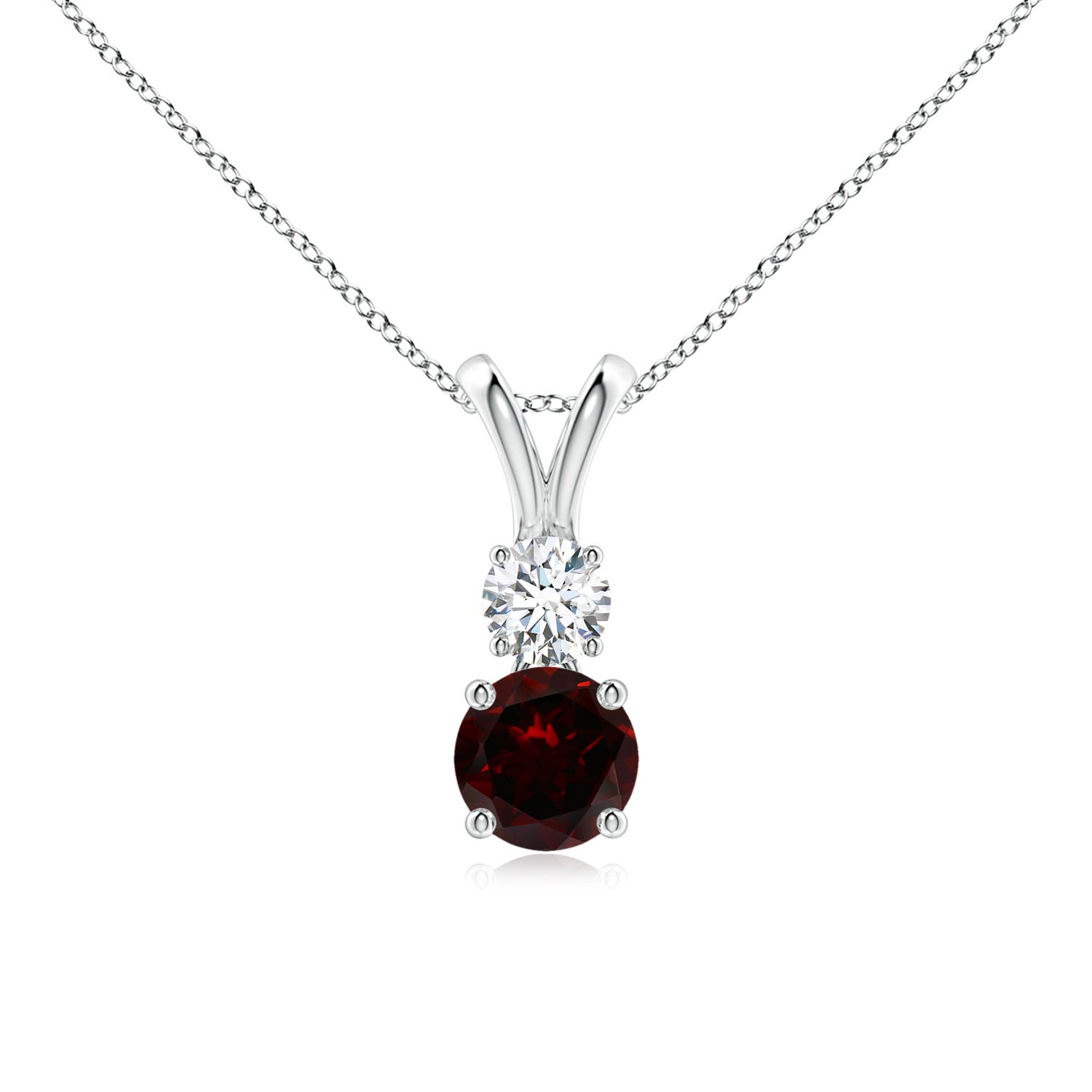 A - Garnet / 0.76 CT / 14 KT White Gold