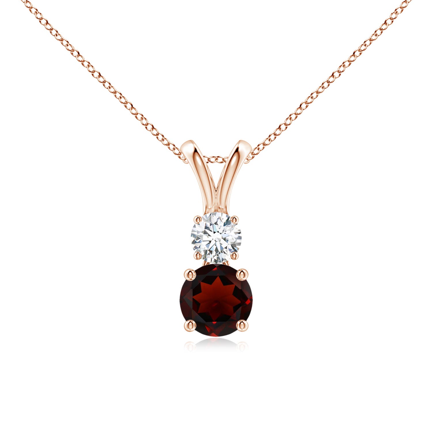 AA - Garnet / 0.76 CT / 14 KT Rose Gold