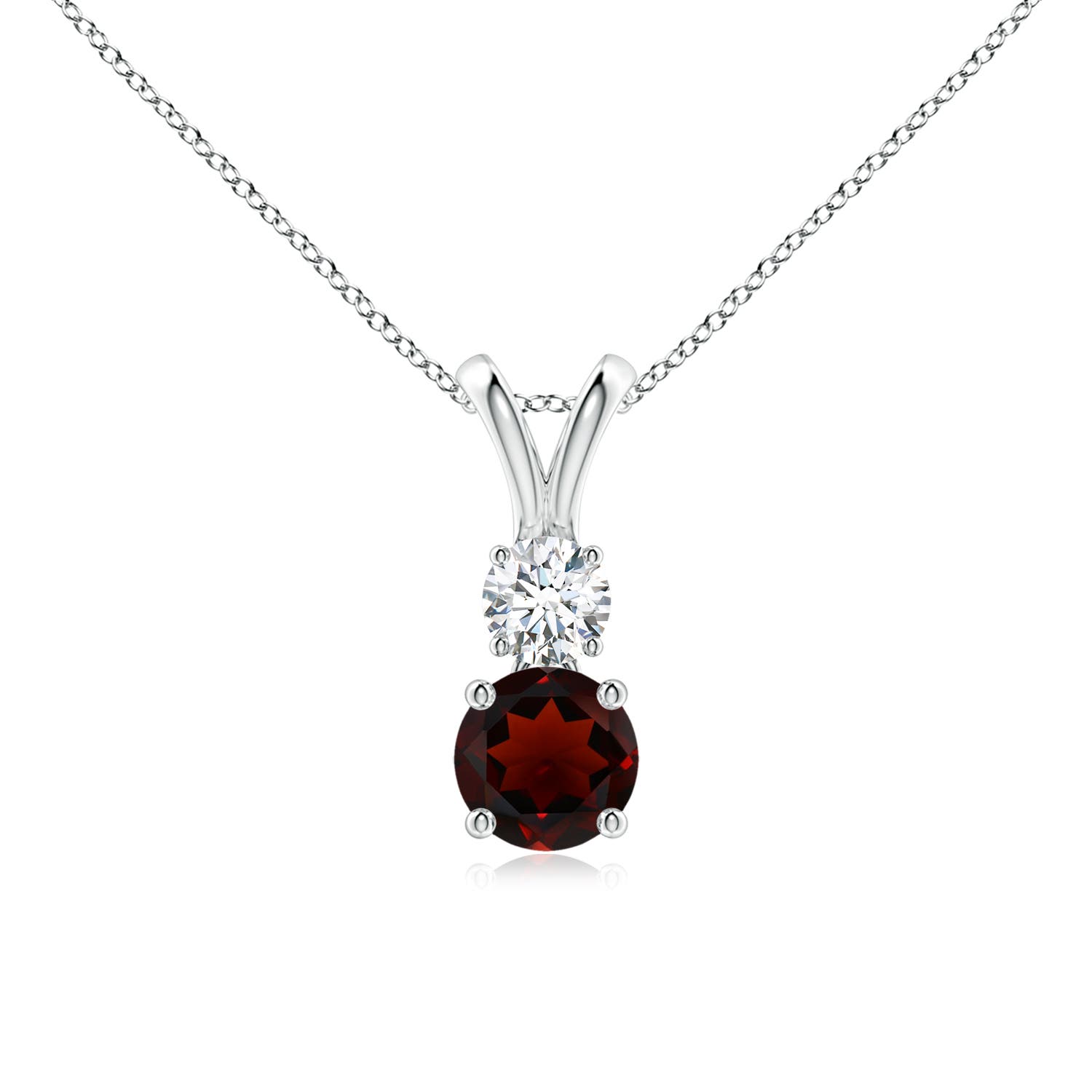 AA - Garnet / 0.76 CT / 14 KT White Gold