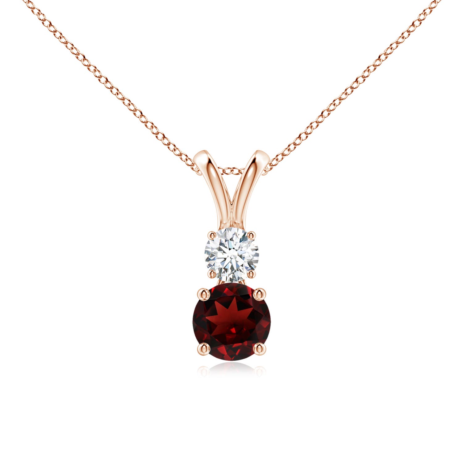 AAA - Garnet / 0.76 CT / 14 KT Rose Gold