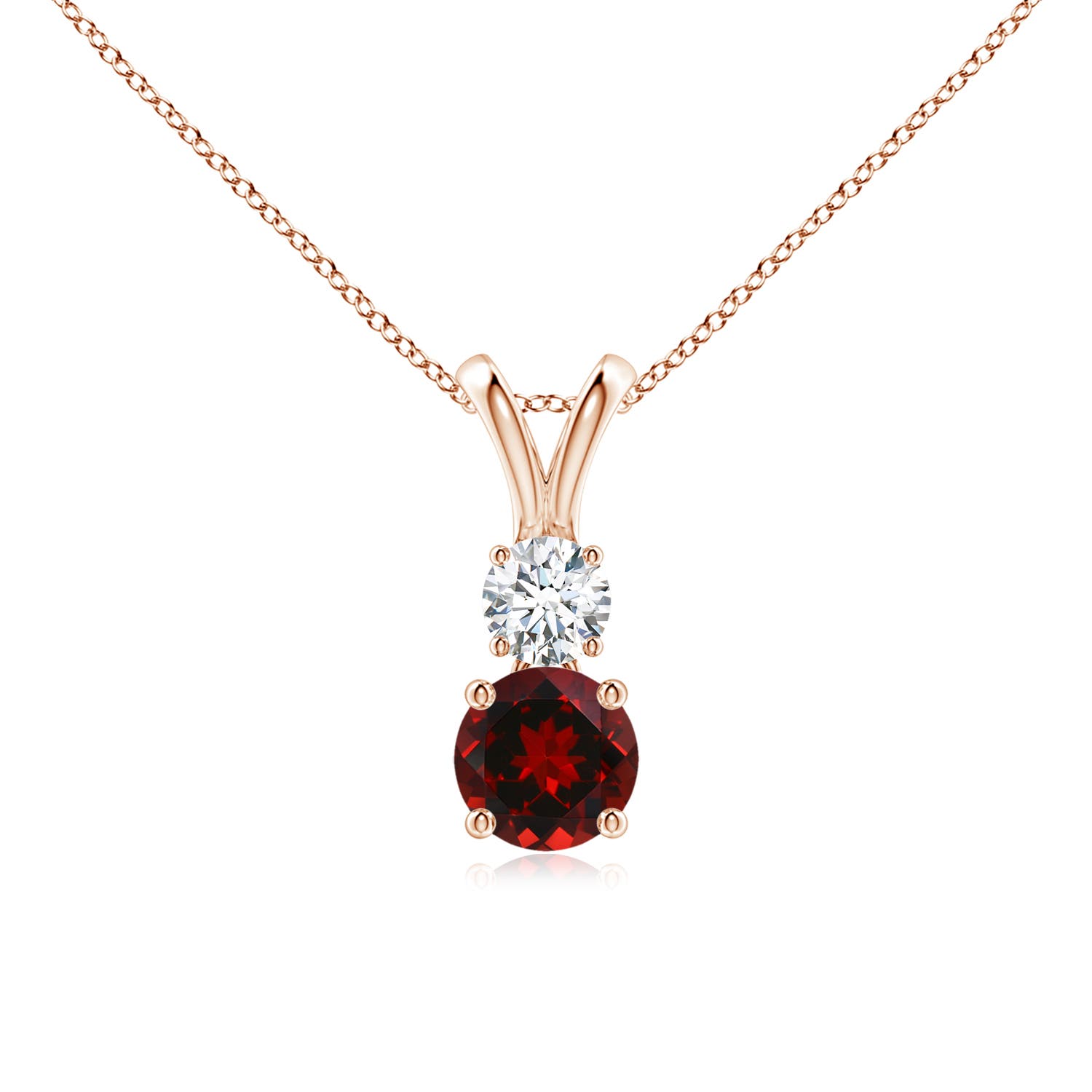 AAAA - Garnet / 0.76 CT / 14 KT Rose Gold