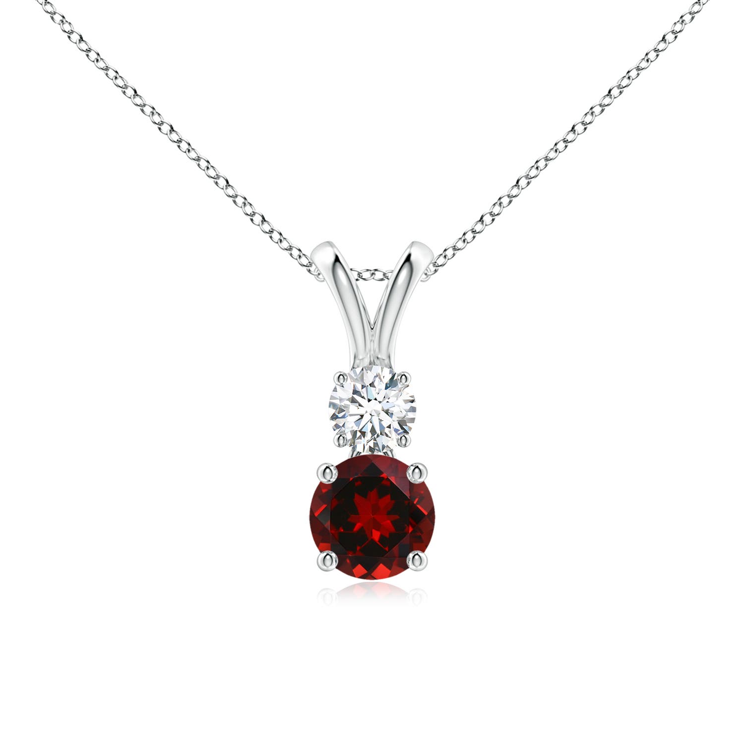 AAAA - Garnet / 0.76 CT / 14 KT White Gold