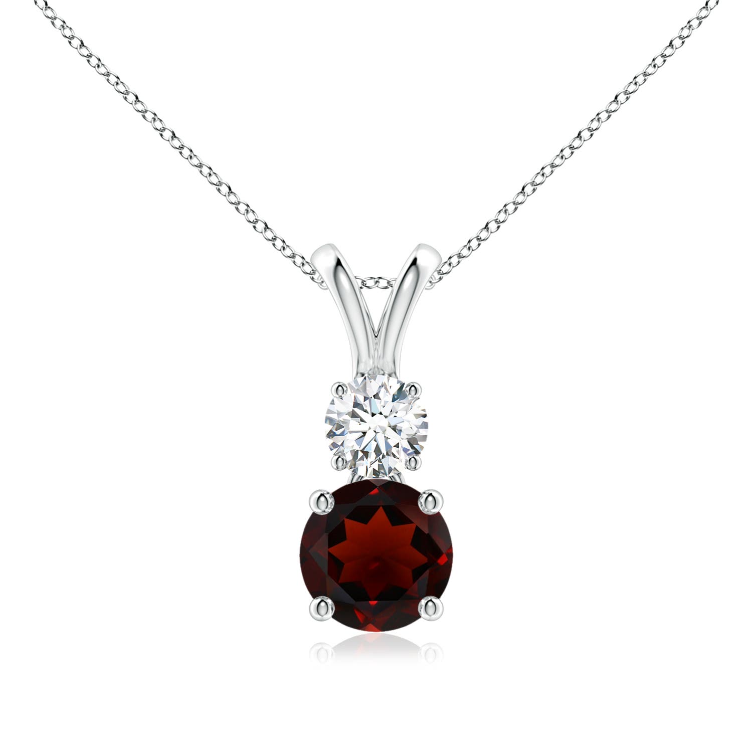 AA - Garnet / 1.23 CT / 14 KT White Gold