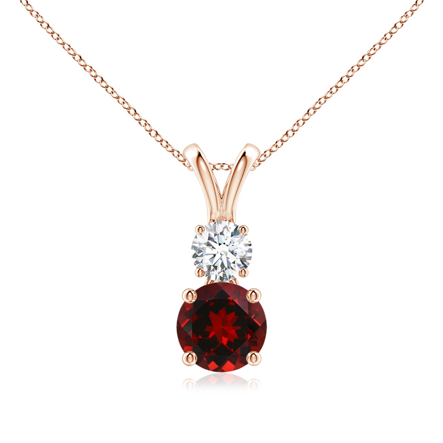 AAAA - Garnet / 1.23 CT / 14 KT Rose Gold