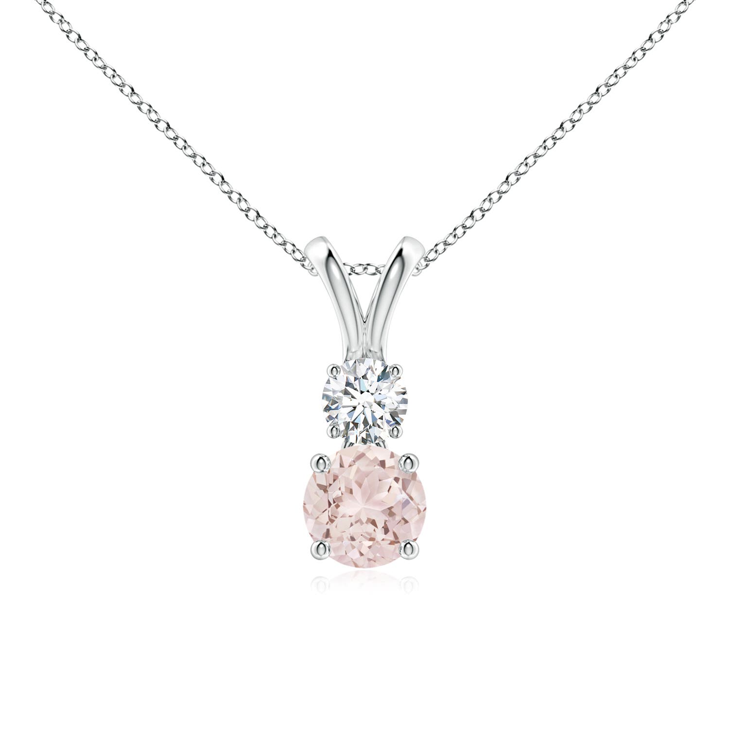 A - Morganite / 0.58 CT / 14 KT White Gold