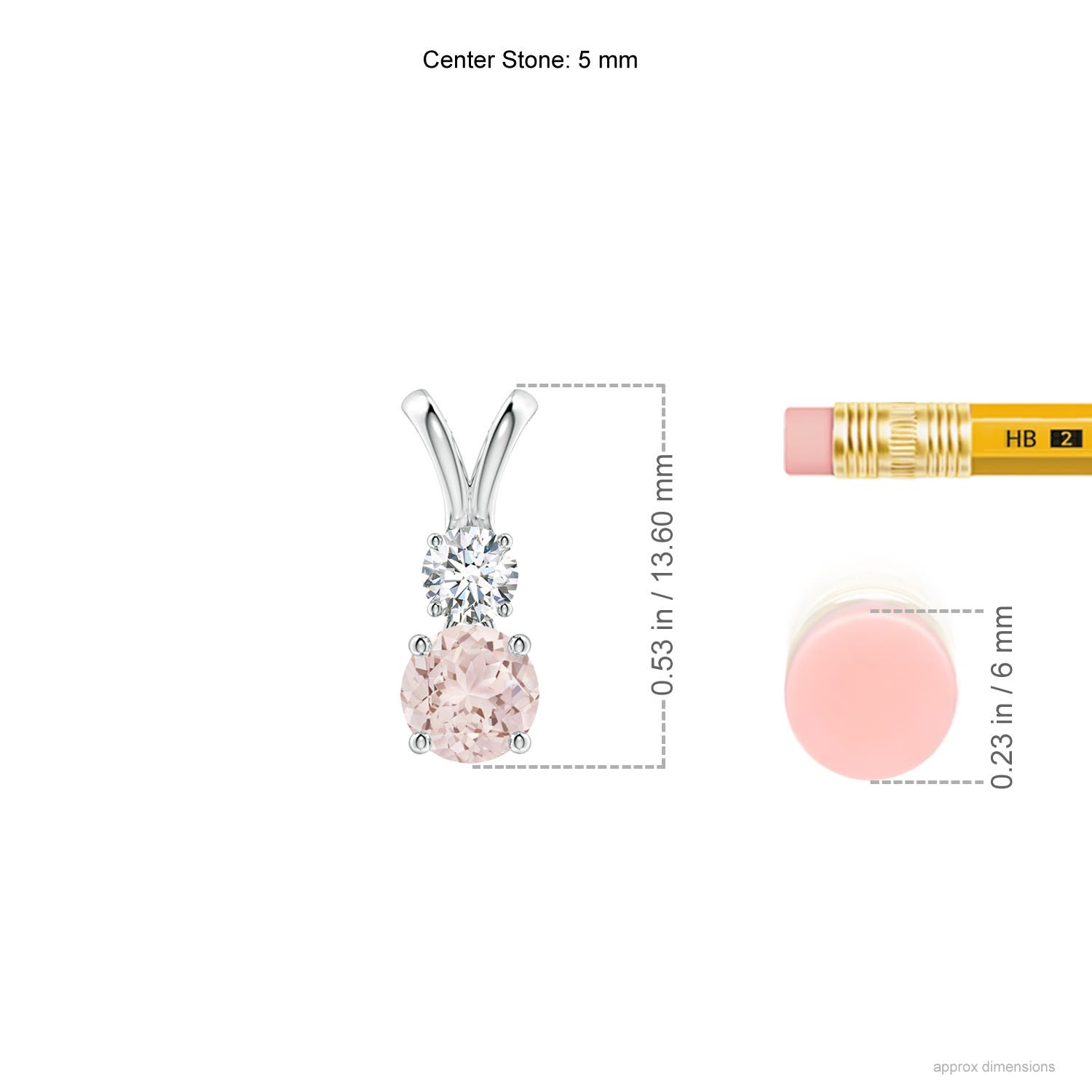 A - Morganite / 0.58 CT / 14 KT White Gold