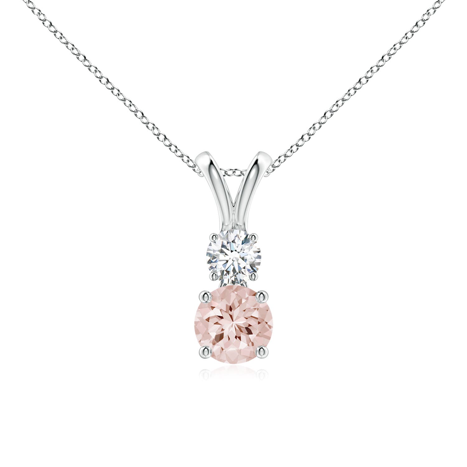 AA - Morganite / 0.58 CT / 14 KT White Gold