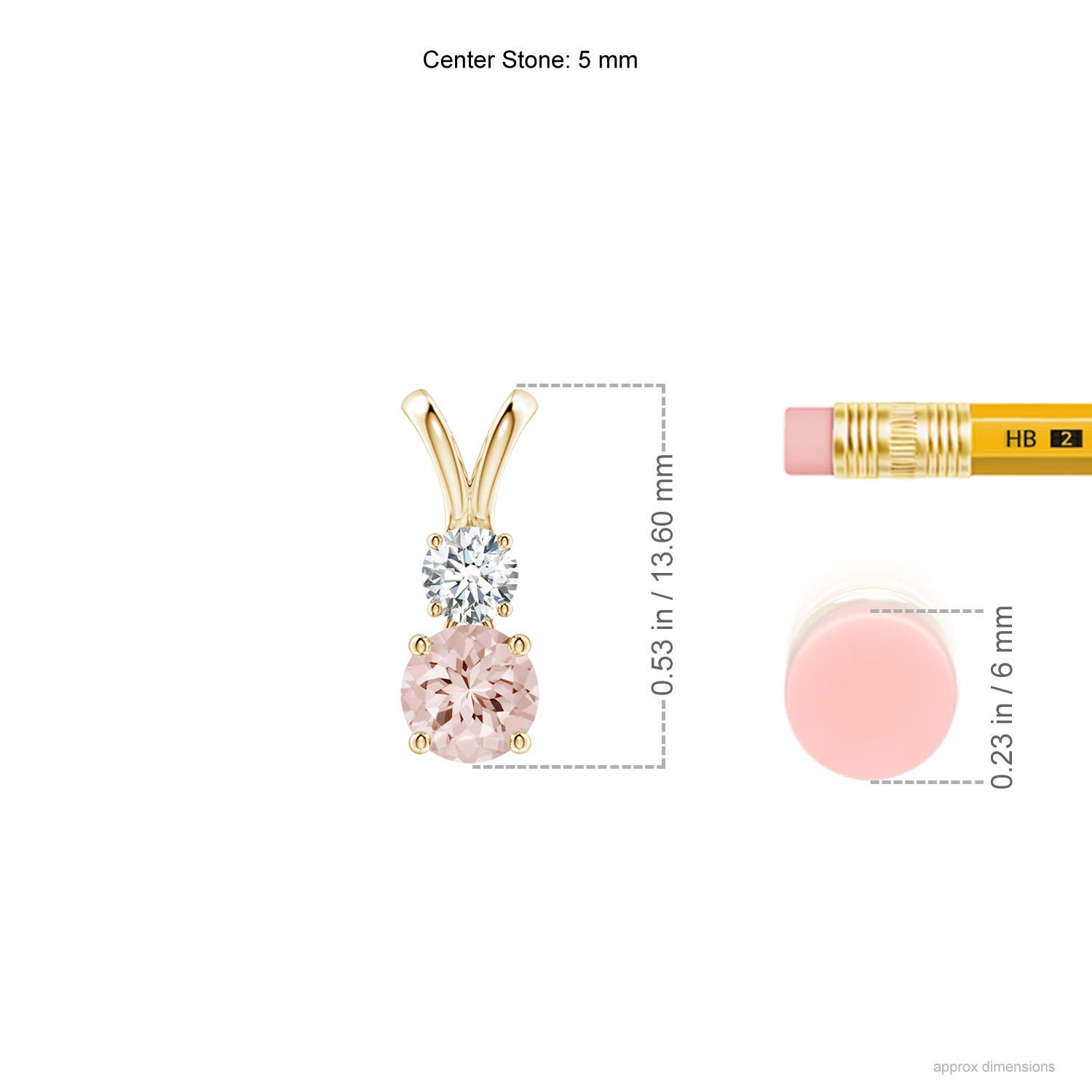 AA - Morganite / 0.58 CT / 14 KT Yellow Gold