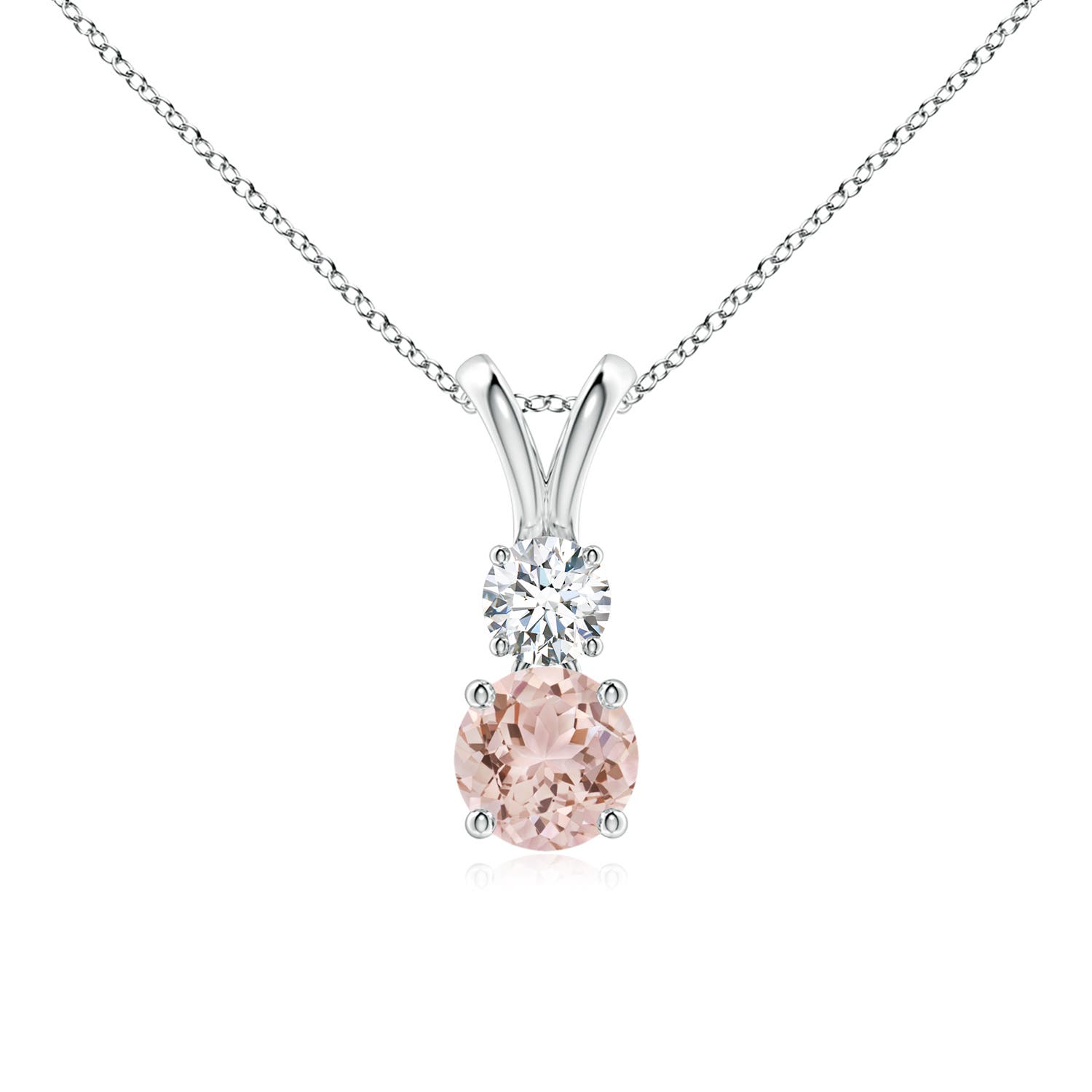 AAA - Morganite / 0.58 CT / 14 KT White Gold