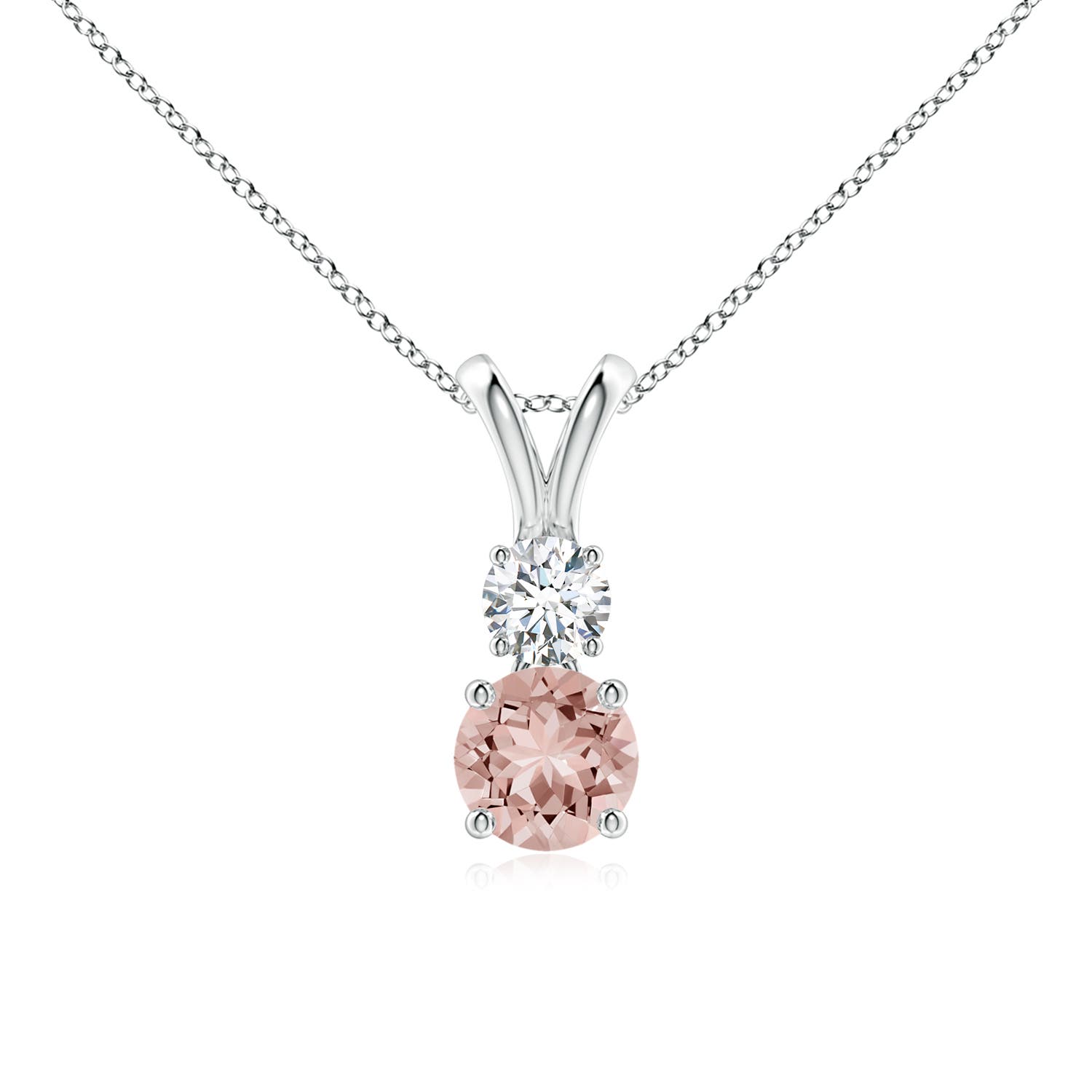 AAAA - Morganite / 0.58 CT / 14 KT White Gold