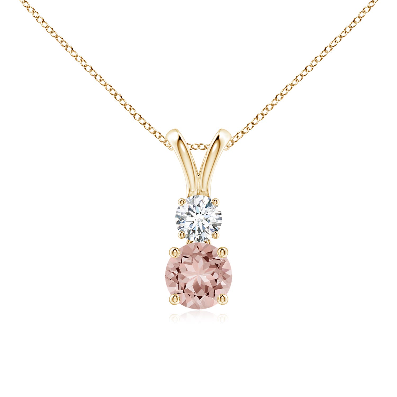 AAAA - Morganite / 0.58 CT / 14 KT Yellow Gold