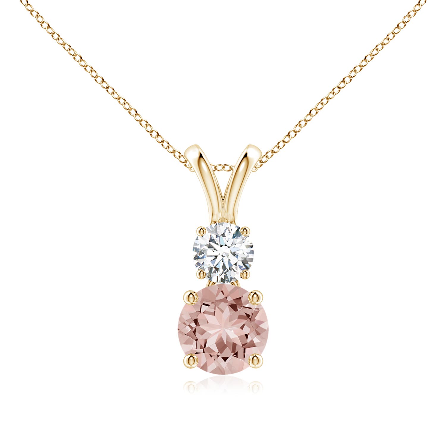 AAAA - Morganite / 0.93 CT / 14 KT Yellow Gold