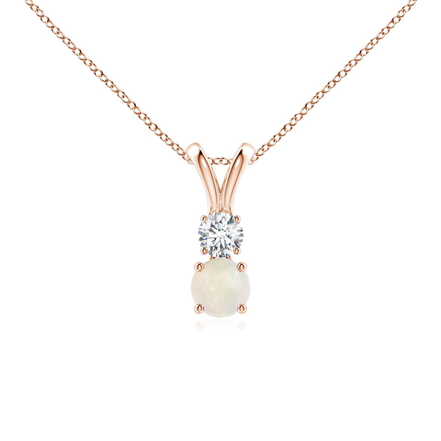 A - Opal / 0.27 CT / 14 KT Rose Gold