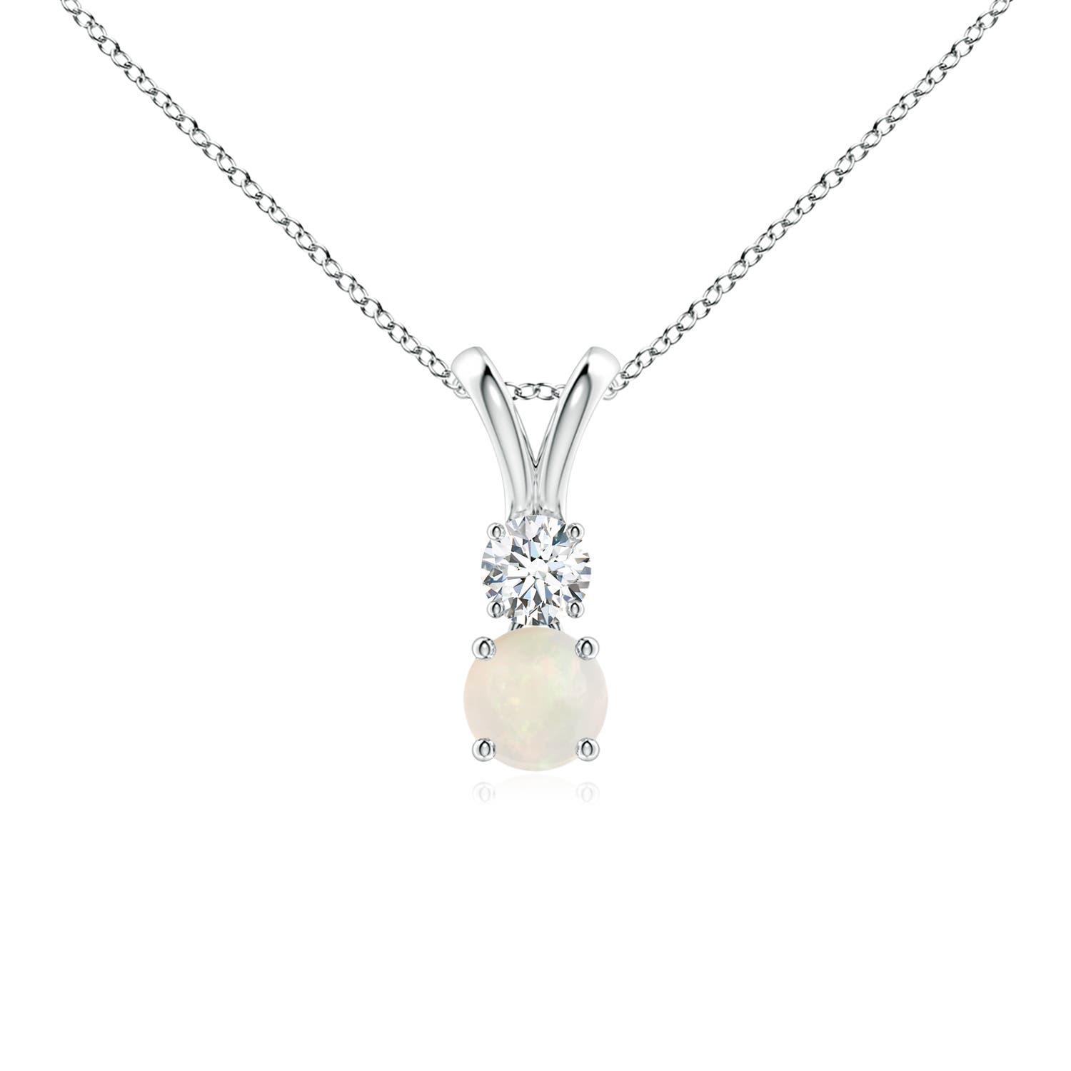 A - Opal / 0.27 CT / 14 KT White Gold