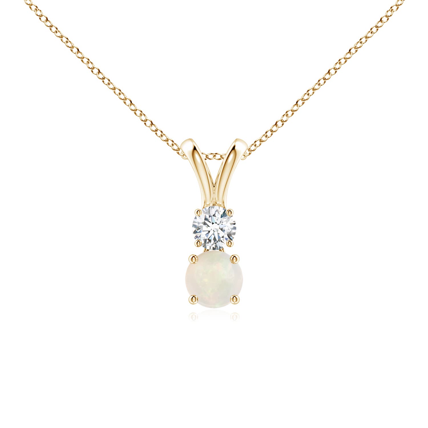 A - Opal / 0.27 CT / 14 KT Yellow Gold