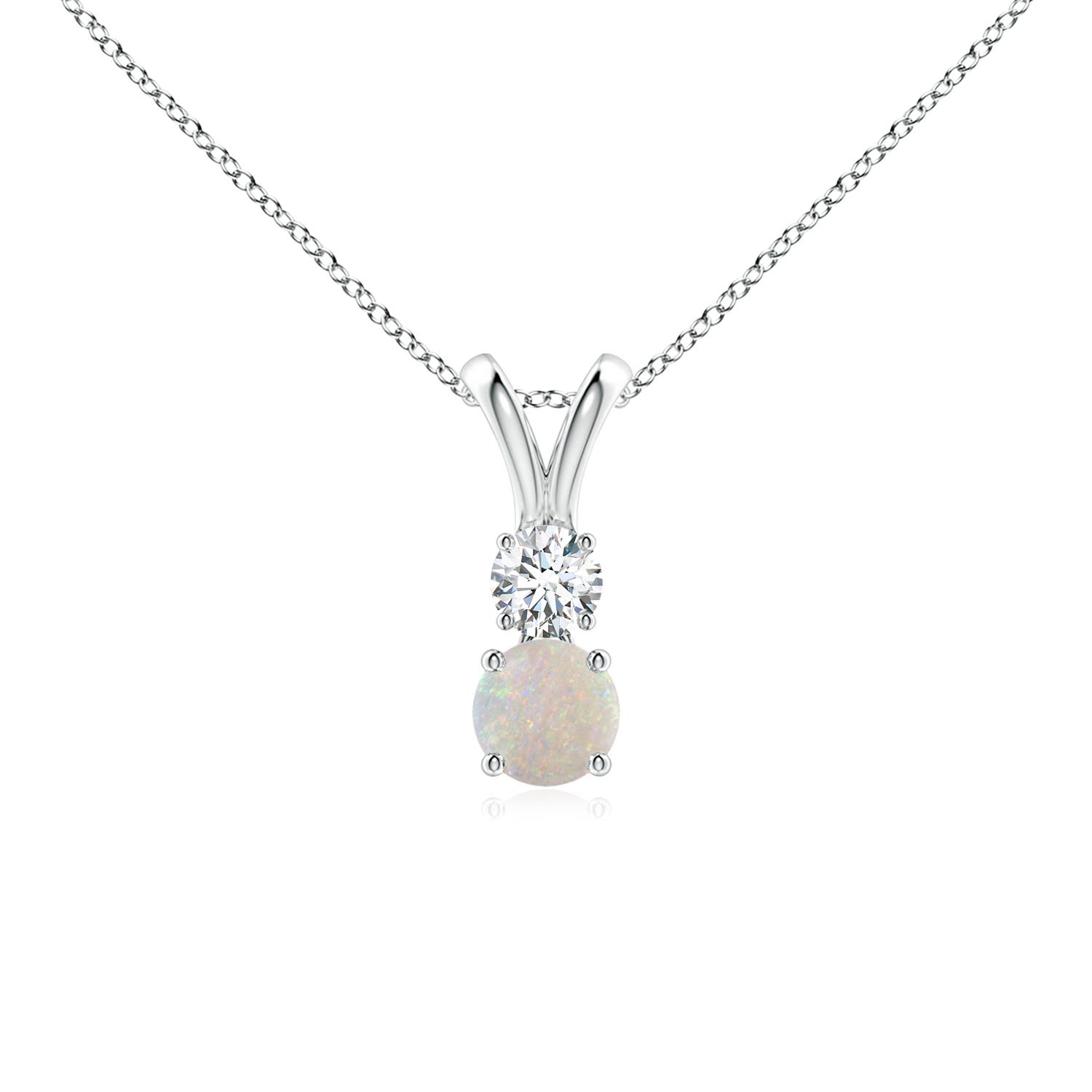 AA - Opal / 0.27 CT / 14 KT White Gold