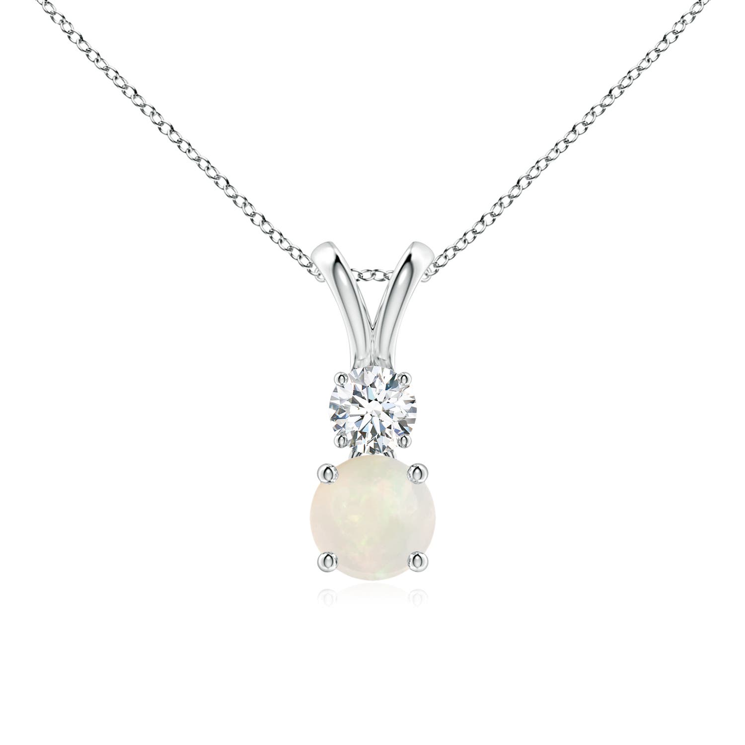 A - Opal / 0.49 CT / 14 KT White Gold