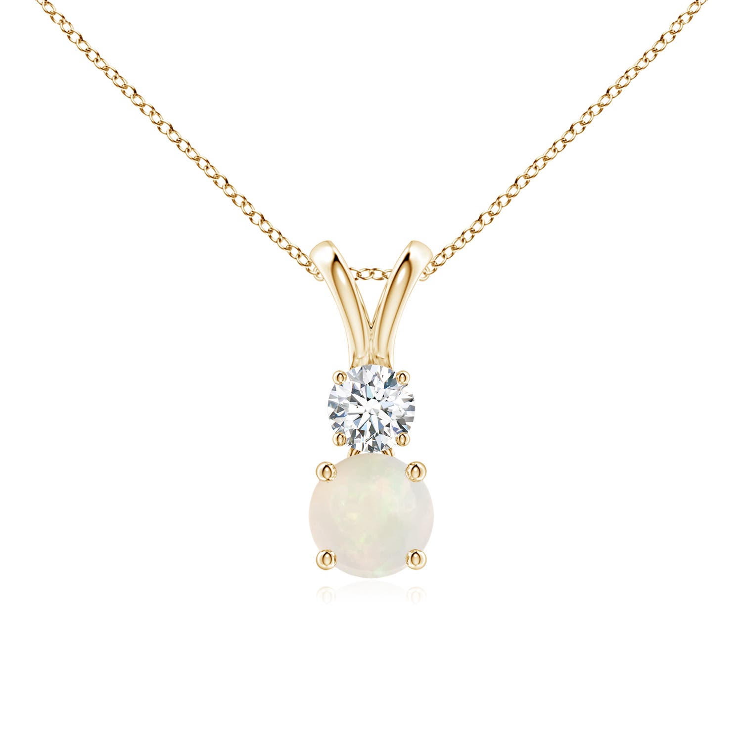 A - Opal / 0.49 CT / 14 KT Yellow Gold