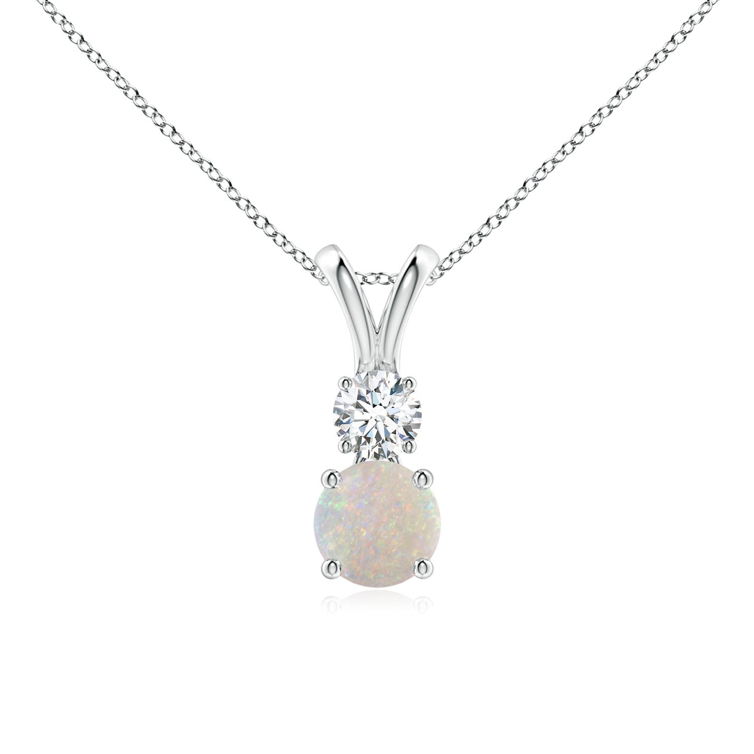 AA - Opal / 0.49 CT / 14 KT White Gold