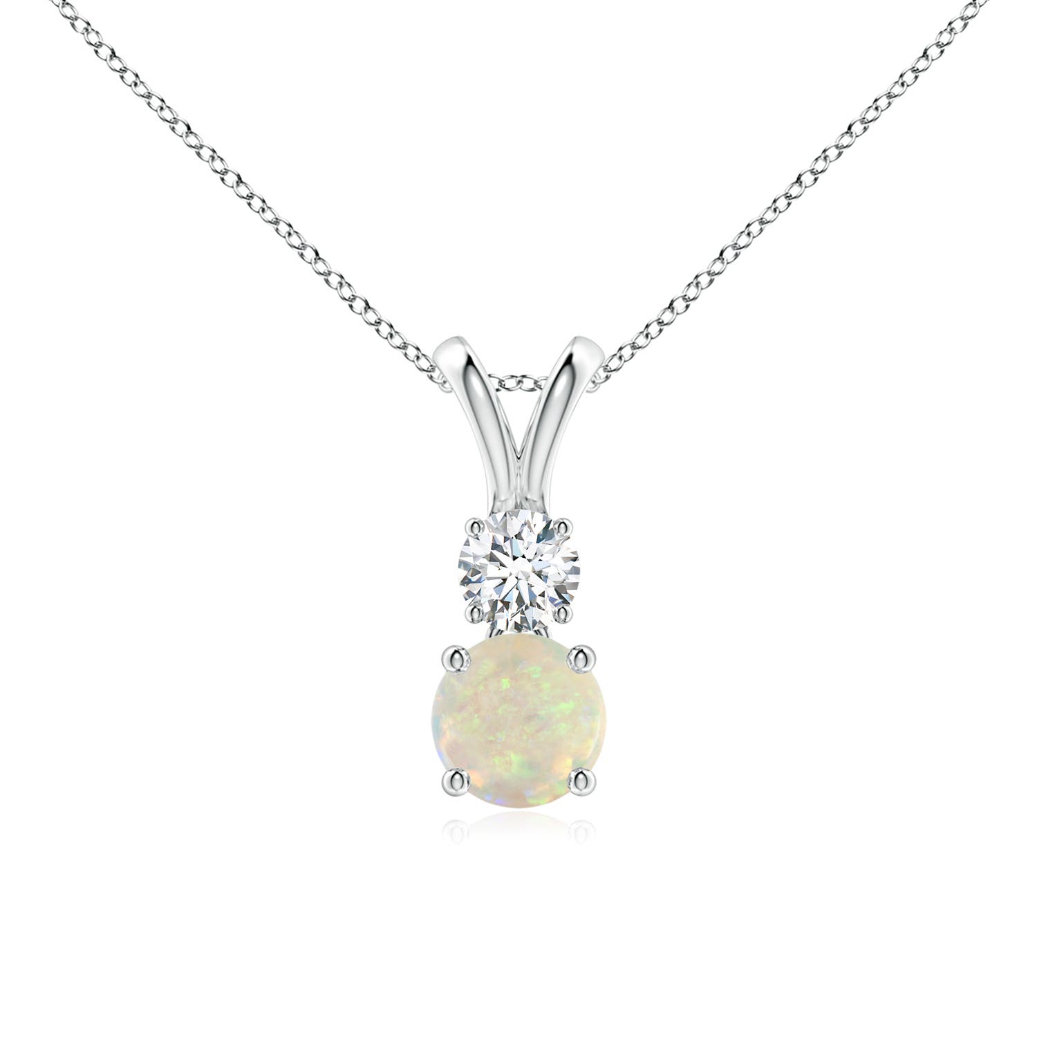 AAA - Opal / 0.49 CT / 14 KT White Gold