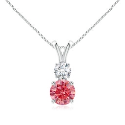 Two Stone Platinum Pink Diamond Necklaces & Pendants